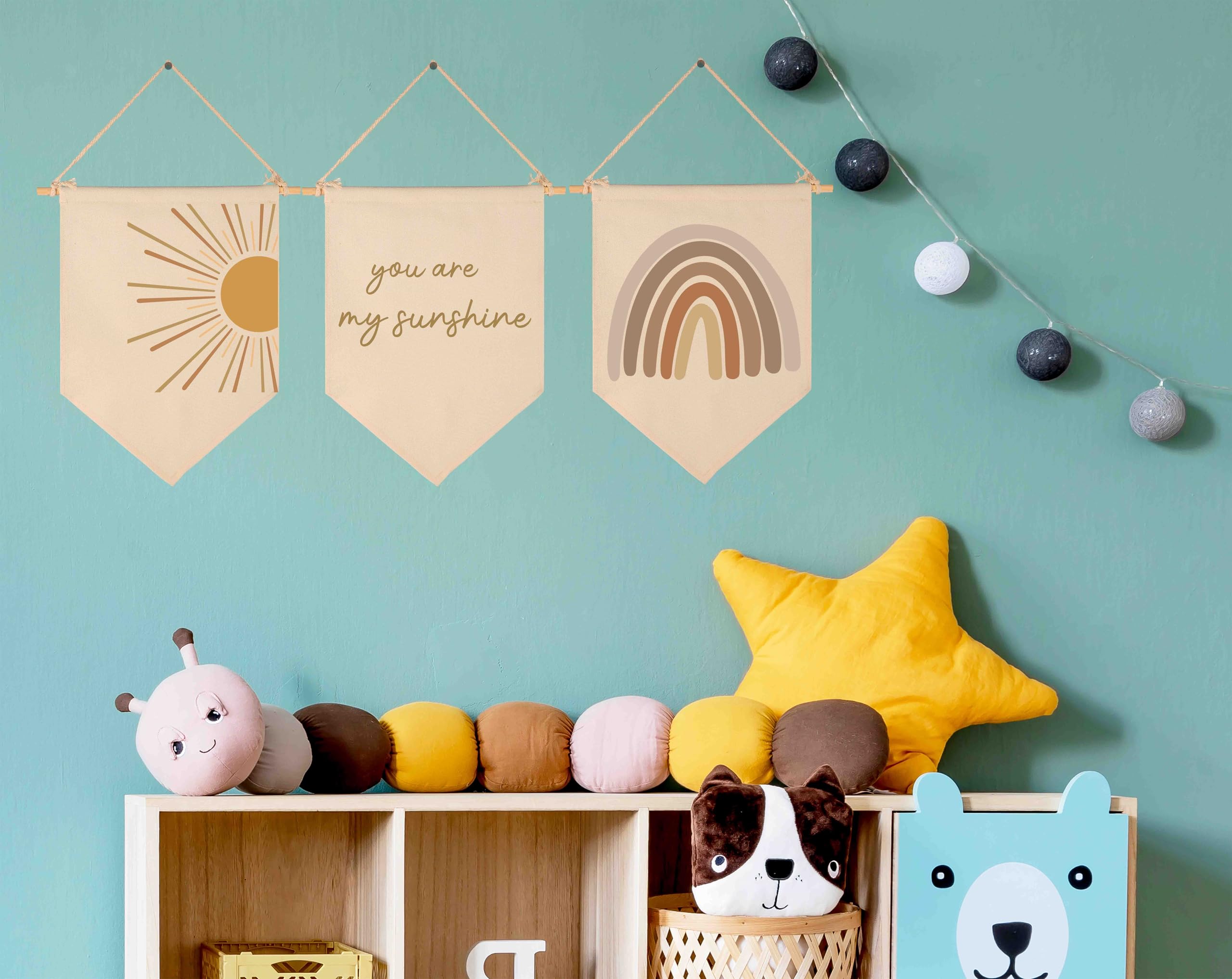 You Are My Sunshine-Sun Rainbow-Baby Flag Gift Shower-Flag Decor Gifts for Boys Girls Kids-Canvas Hanging Banner Wall Sign Prese