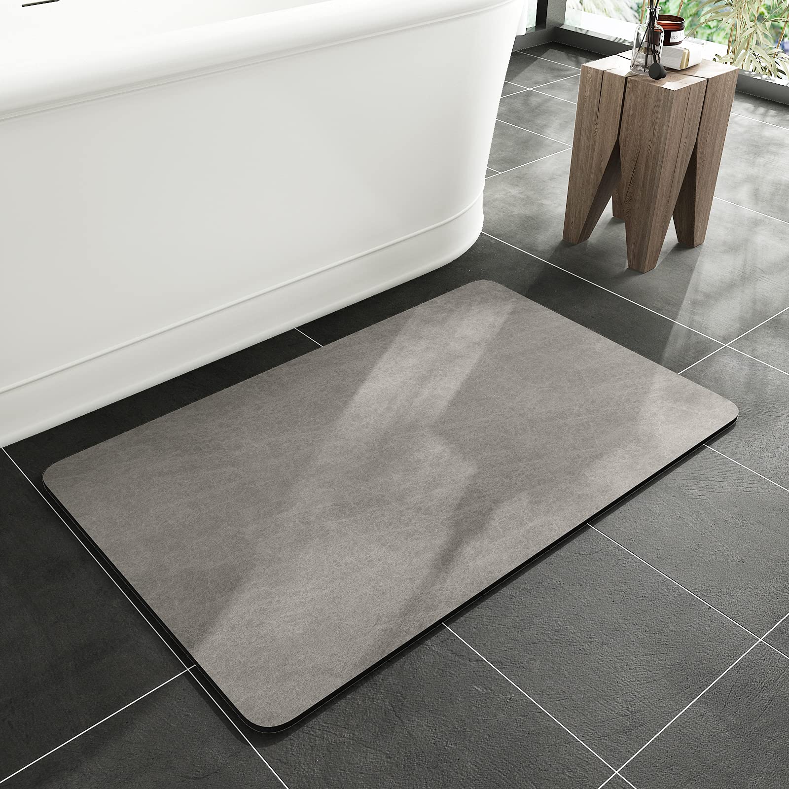 Montvoo-Bath Mat Rug-Rubber Non Slip Quick Dry Super Absorbent Thin Bathroom Rugs Fit Under Door-Washable Bathroom Floor Mats-Sh