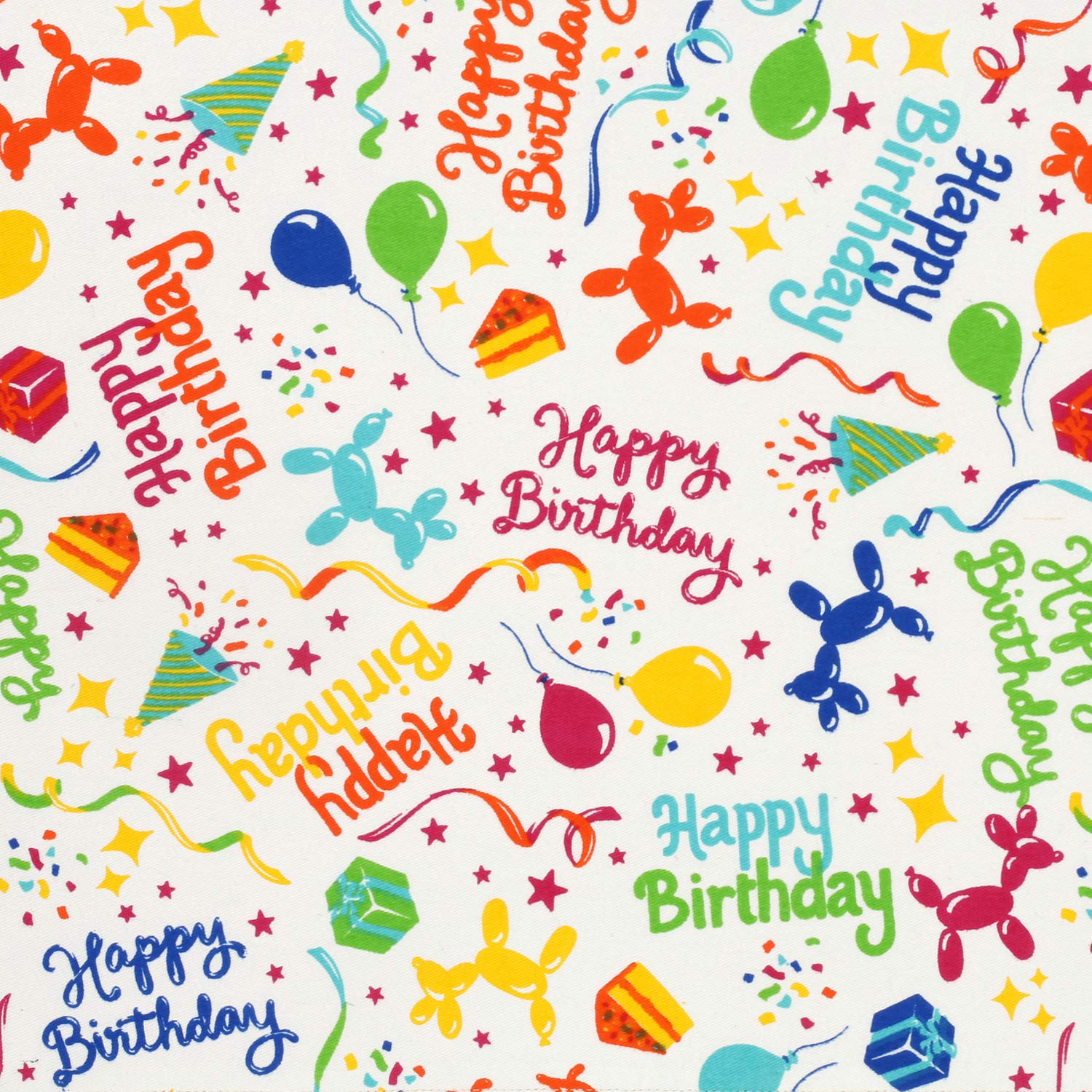 Cackleberry Home Happy Birthday Balloon Dogs Cotton Fabric Tablecloth, 60 X 84 Rectangular