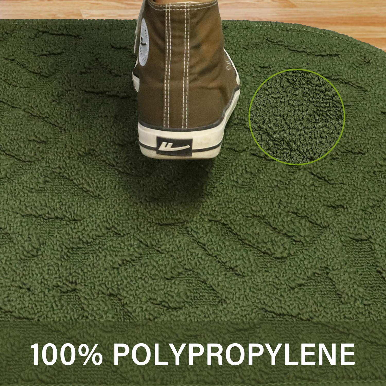 Toonow Indoor Doormat Front Door Mat,30''X18'', Low-Profile Machine Washable Kitchen Rug, Absorbent Mud Half Round Entrance Mat