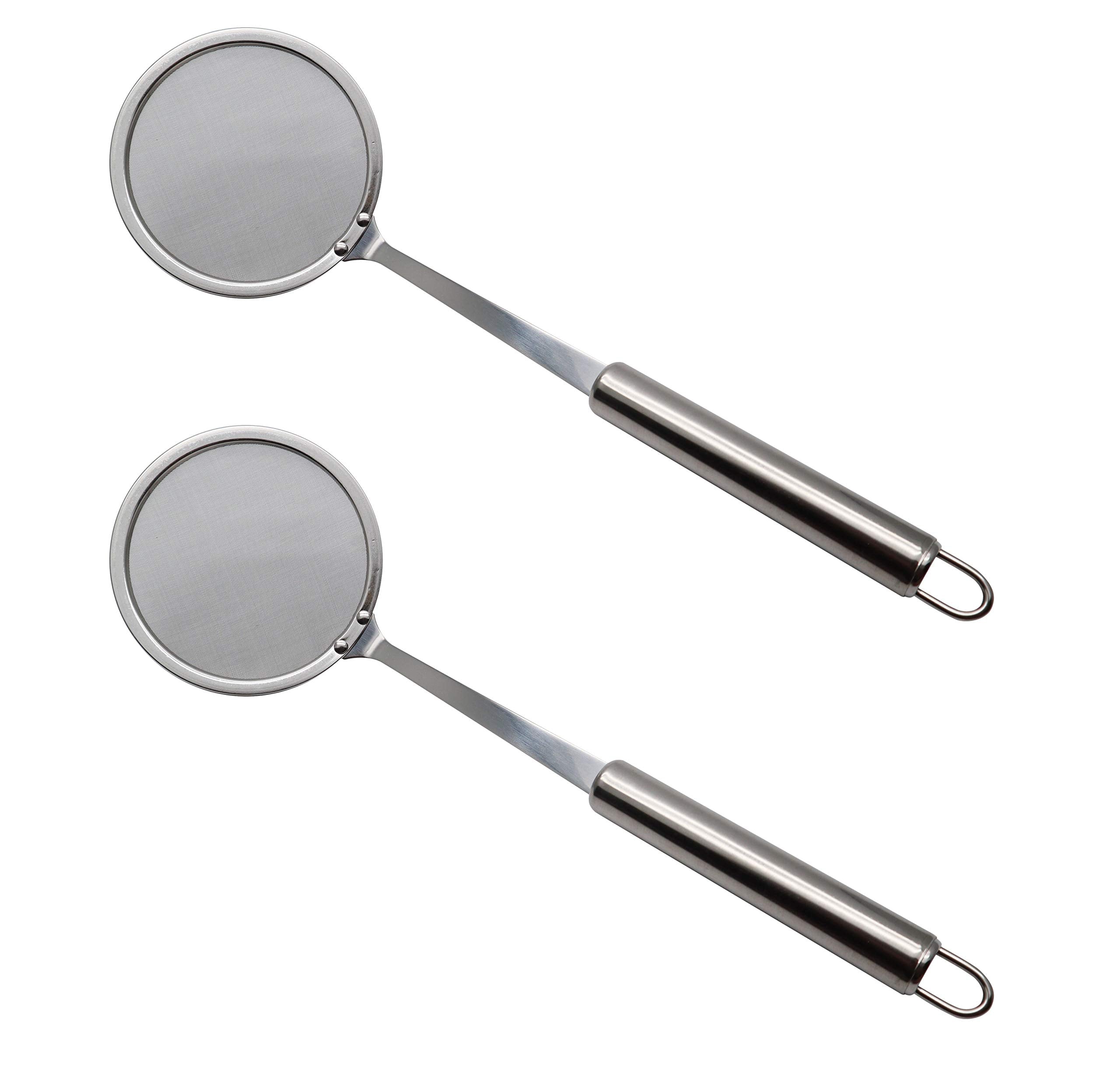 Eiks 2 Packs Fine Mesh Skimmer Ladle For Grease, Gravy And Foam, With 9 Inches Long Handle