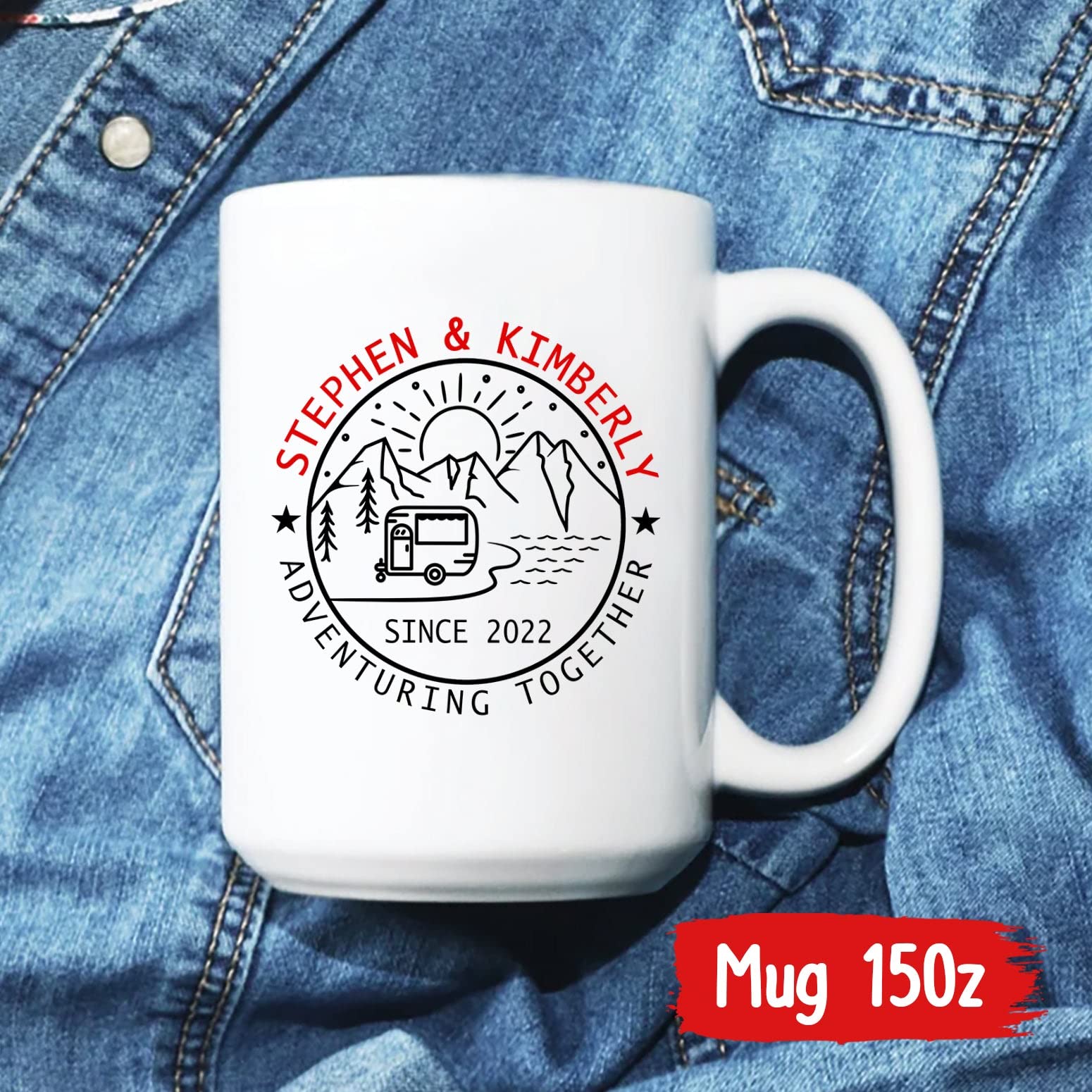 Adventure Together Mug, Camping Lover Mug, Happy Camper Cup, Camping Gift, Camper Travel Mug, Personalized Camping Mug, Custom C