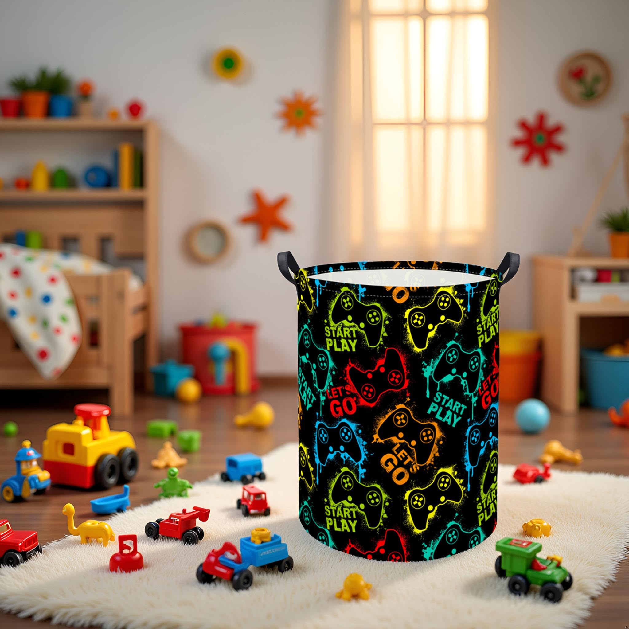 Tibaolover Kids Laundry Basket Baby Hamper Toy Storage Bin For Boys Room Decor Baby Nursery Hamper Gift Baskets For Bedroom Bath