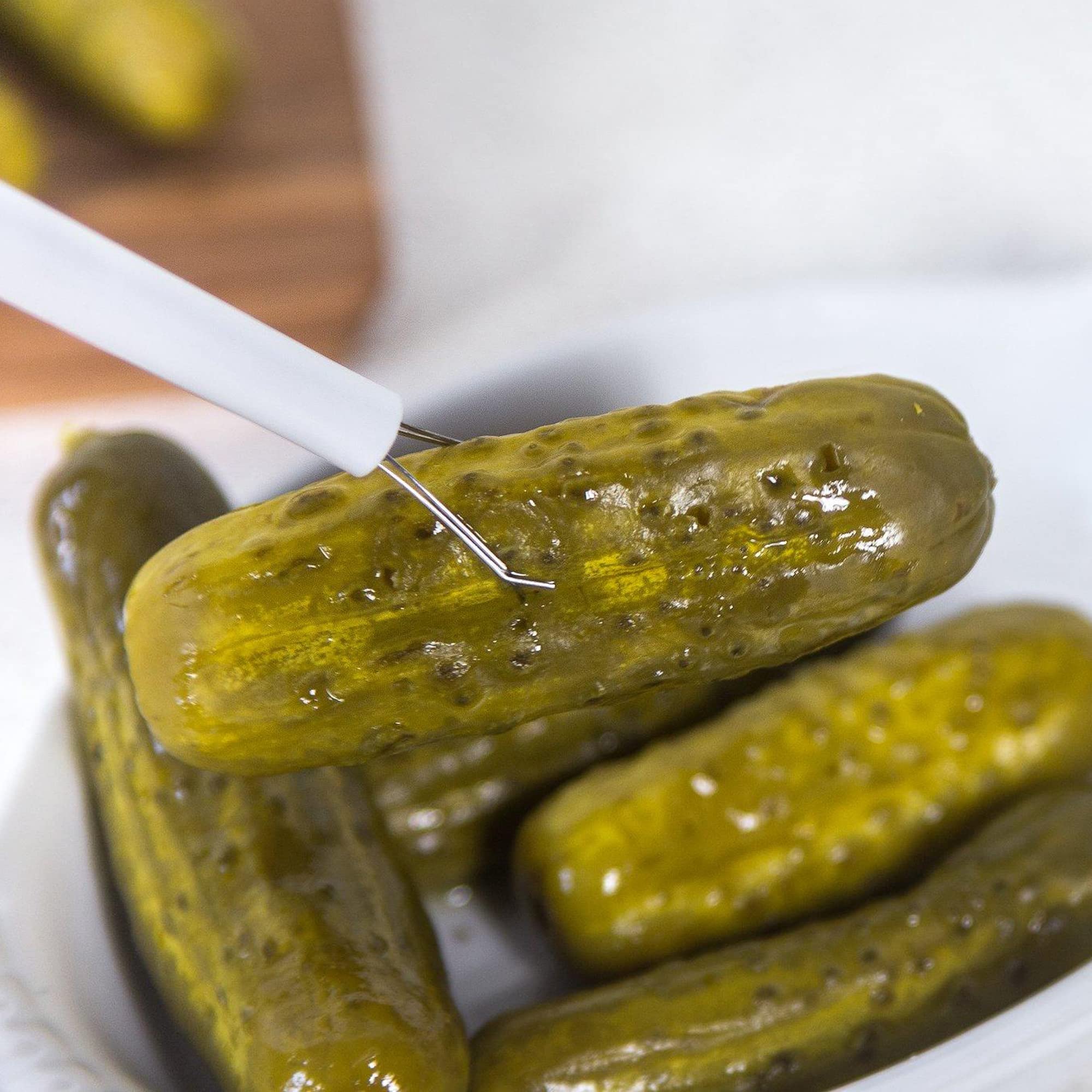 Deluxe Pickle Pincher, Set Of 2,Pickle Picker Stainless Steel And Plastic- Olive Pepper Grabber