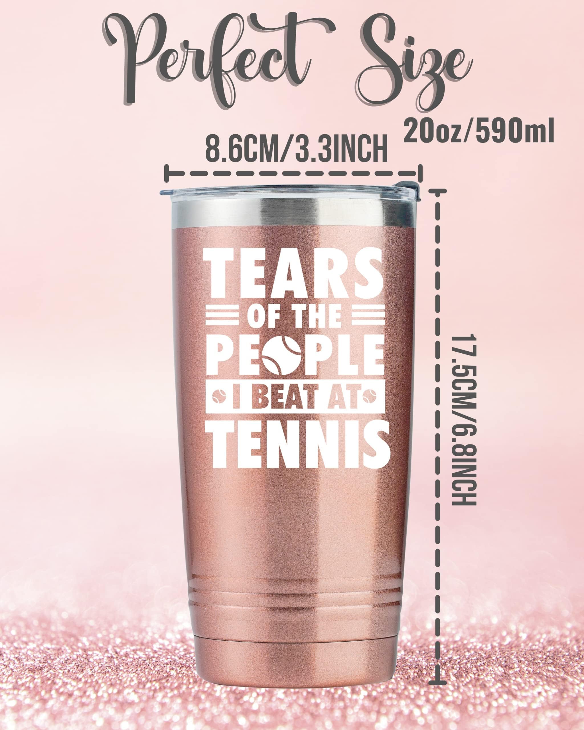 Onebttl Tennis Gifts for TWomen  Tennis Lovers  Tennis Themed 20 oz Stainless Steel Tumbler  Fuuny Gifts for Tennis Players  Tennis Coach  Women - Tears of The People I Beat At Tennis