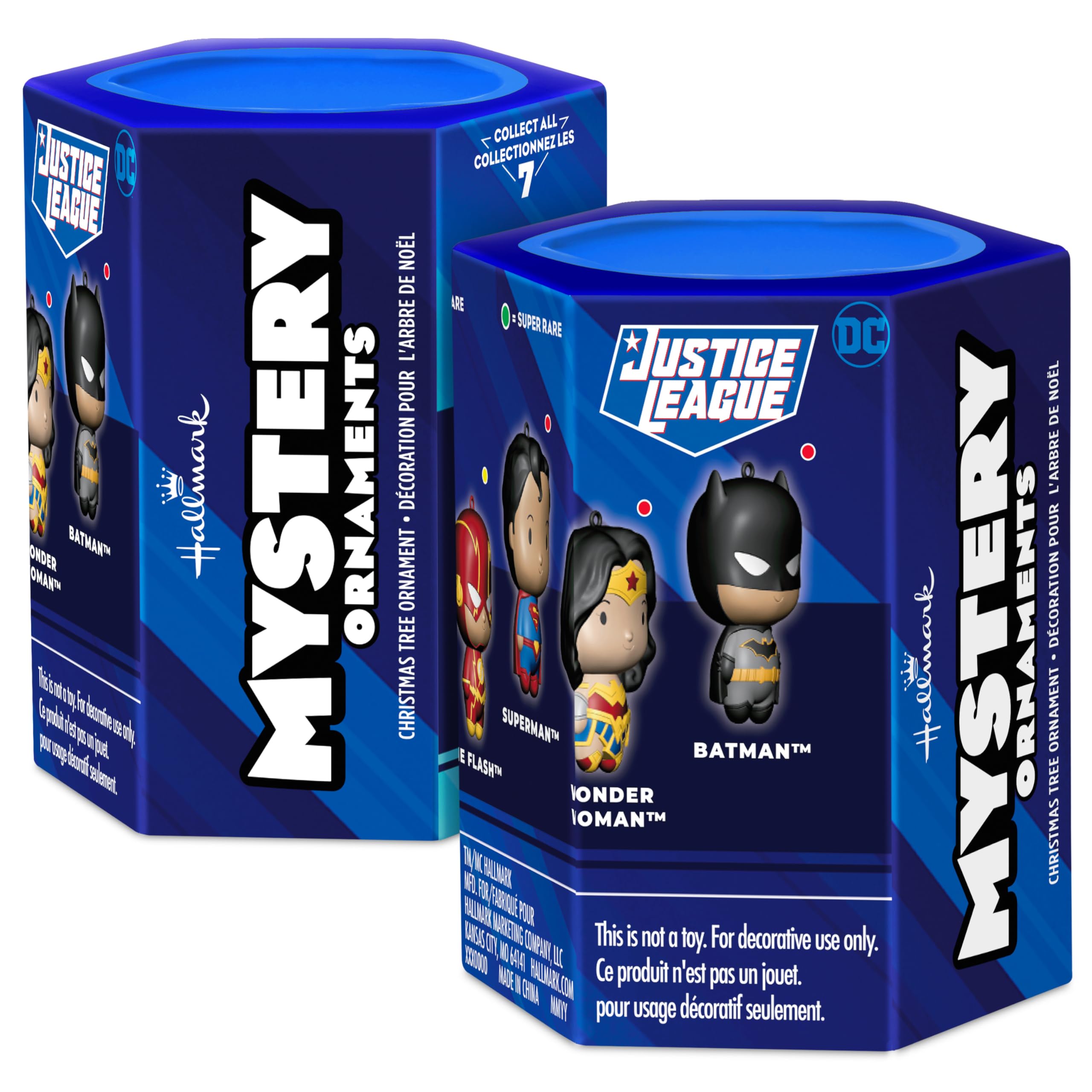 Hallmark DC Justice League Mystery Christmas Ornaments, Set of 2