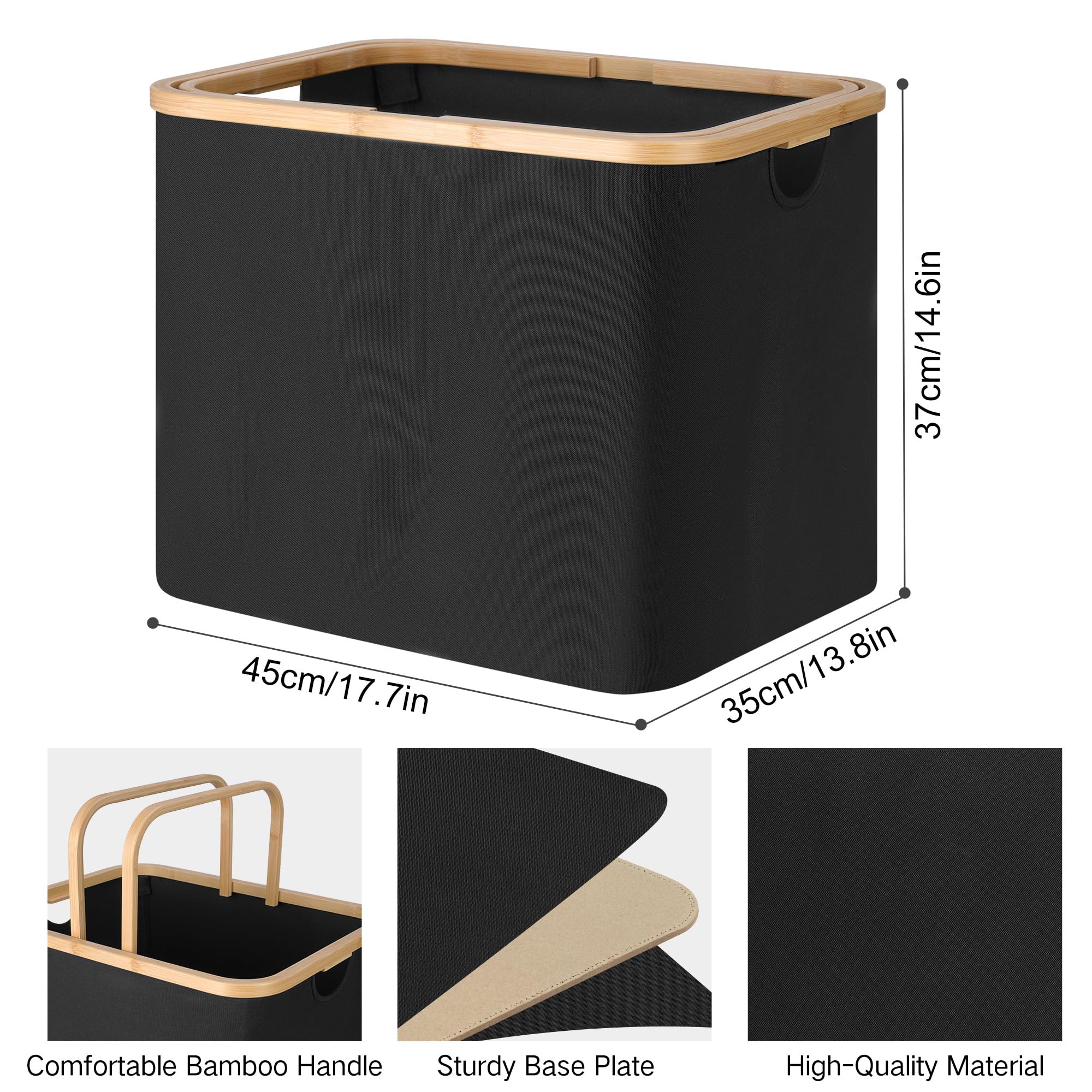 Iegrow Laundry Hamper With Bamboo Handle,60L Laundry Basket,Collapsible Laundry Baskets,Dirty Clothes Hamper For College Dorm, F
