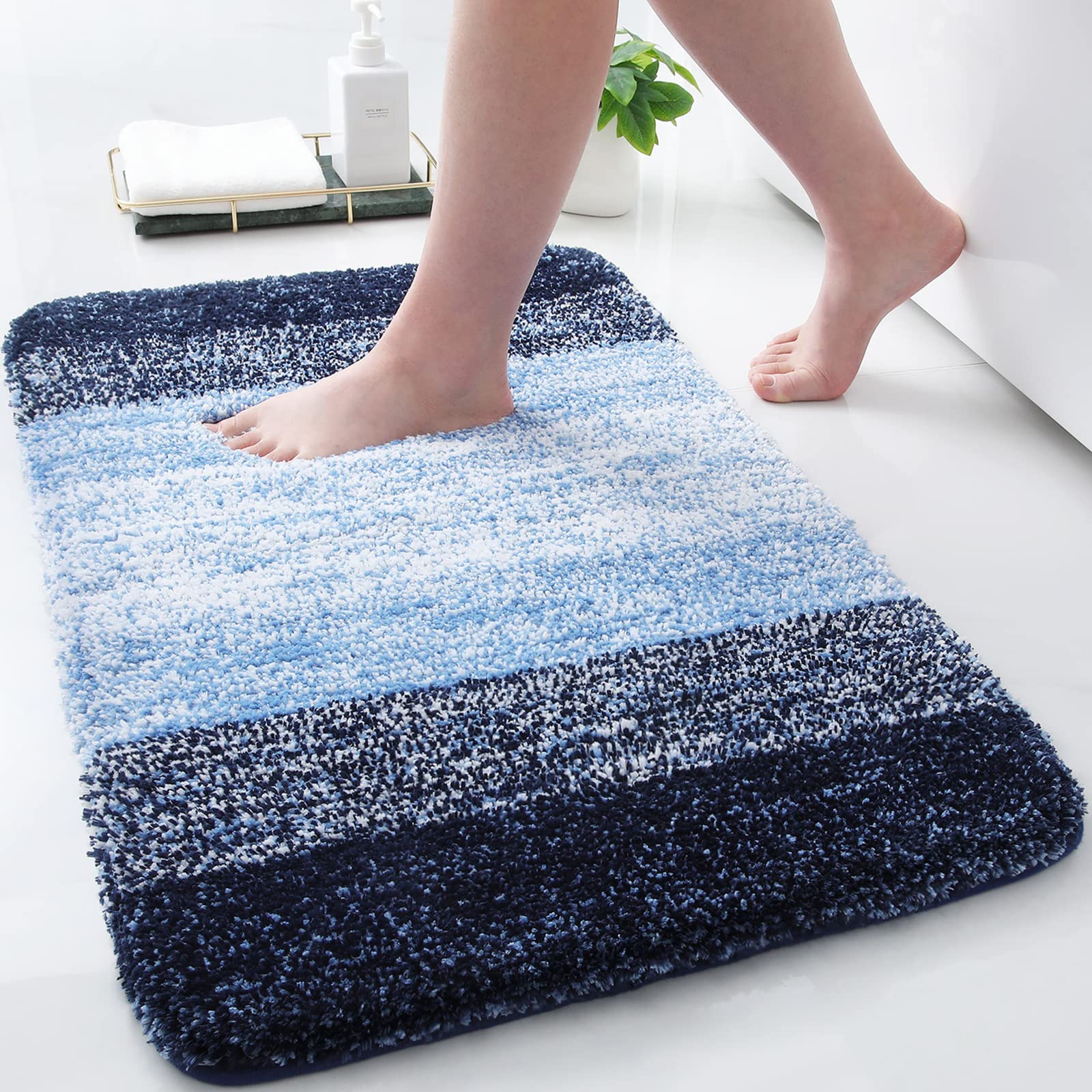 Arotive Microfiber Bathroom Rugs, Shaggy Soft And Absorbent Bath Rug, Non-Slip, Thick Plush Mat, Machine Washable Dry Mats For B