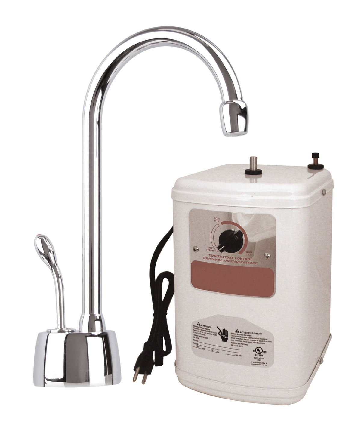 Westbrass D271-Nl-26 Velosah 9'' 1-Handle Hot Water Dispenser Faucet (Tank Sold Separately), Polished Chrome