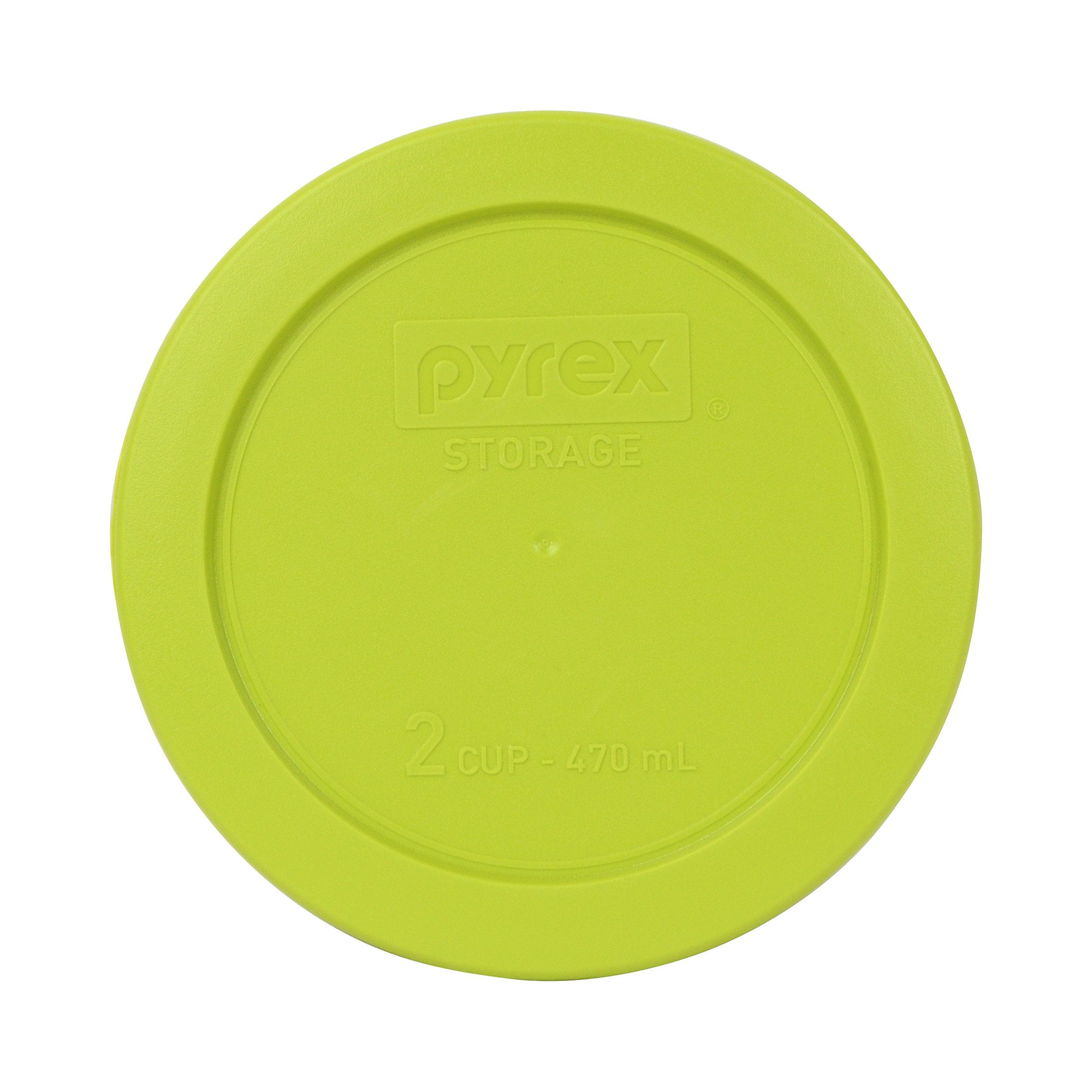 Pyrex 7200-Pc 2 Cup Edamame Green Round Plastic Food Storage Lid, Made In Usa