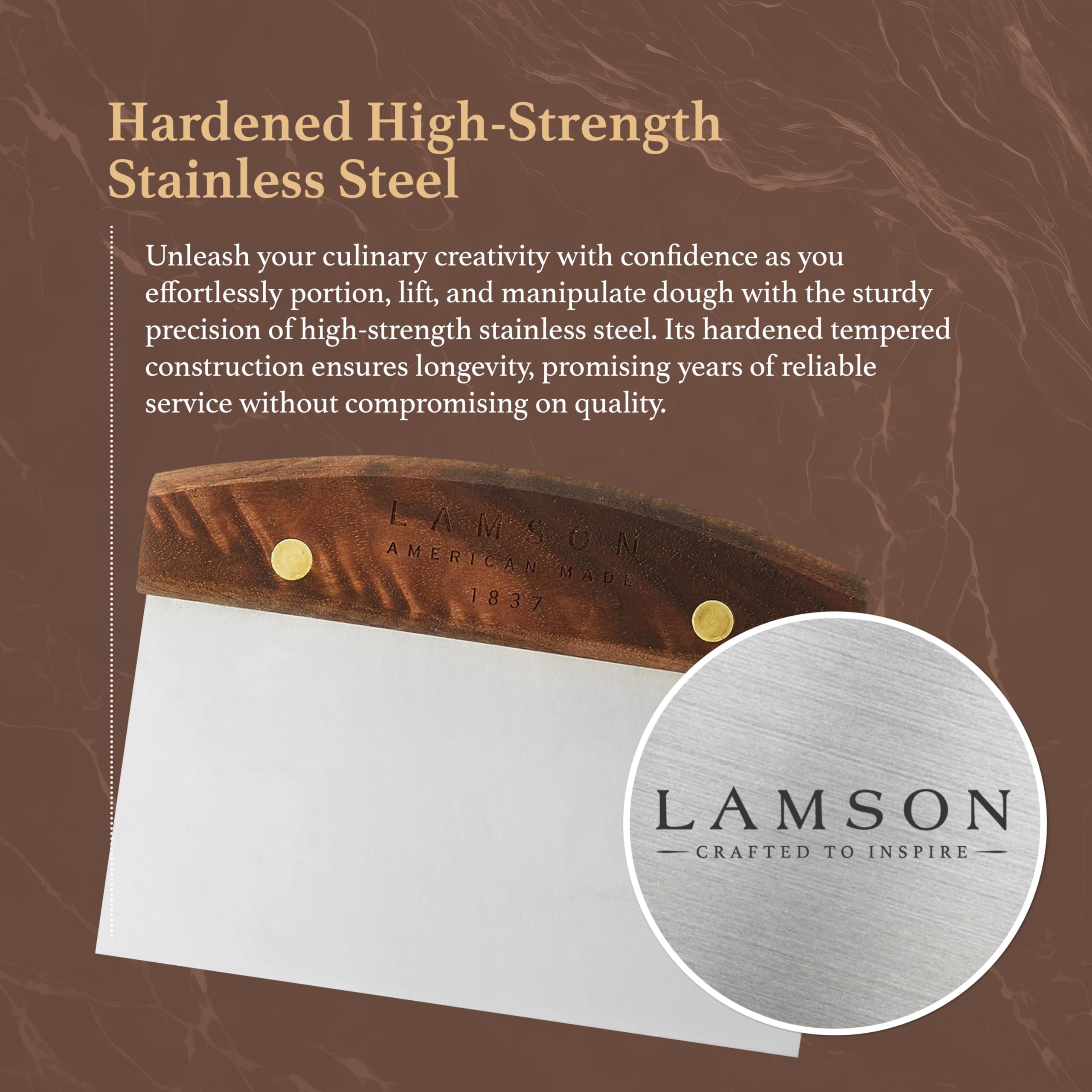 Lamson 3'' X 6'' Dough (Bench) Scraper With Walnut Handle