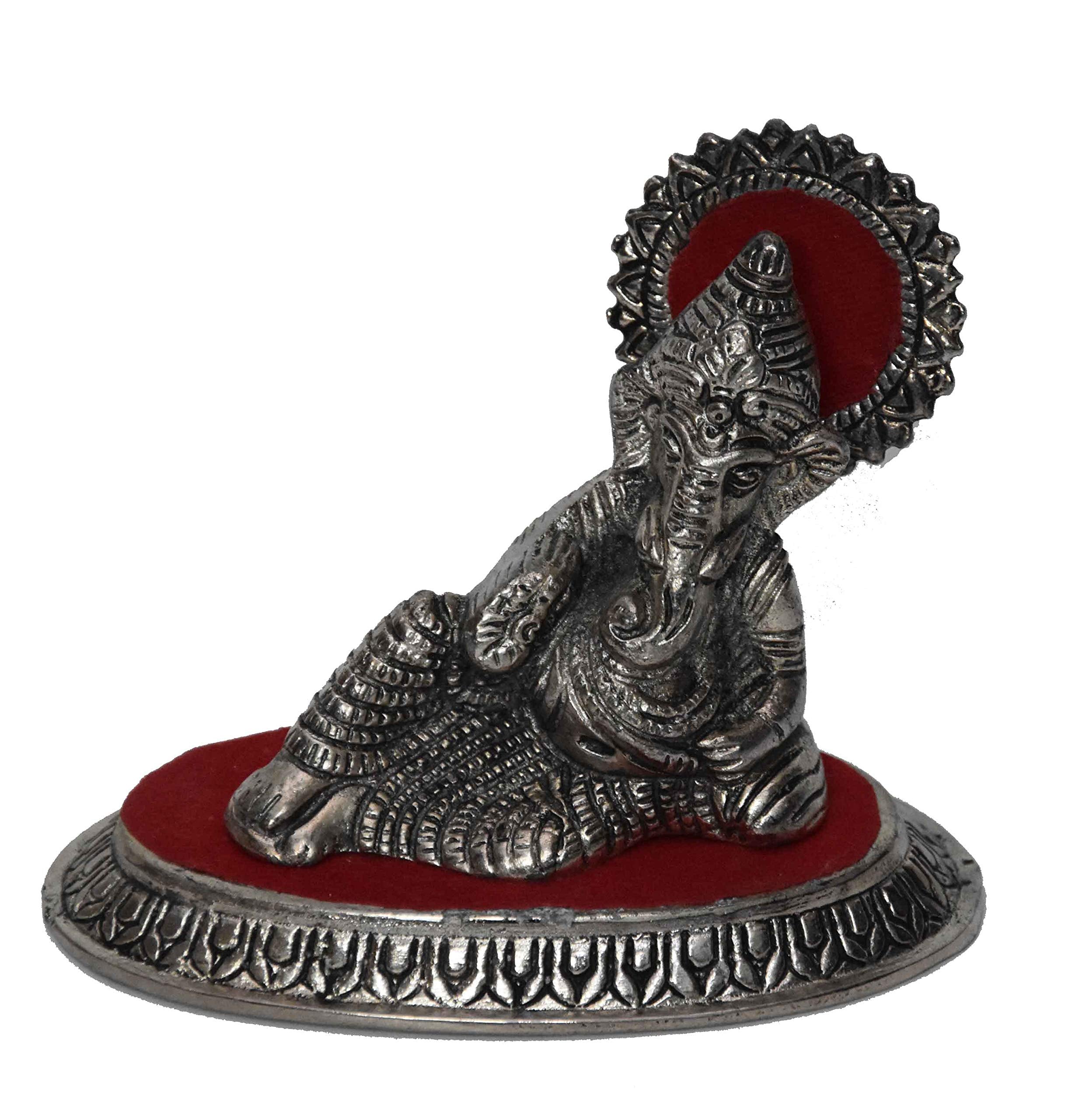 Lavanaya Silver -Lord Ganesha Idol Ganpati Idol Showpiece | Statue (10 Cm x 11 Cm x 11 Cm, Silver Plated) (Silver, 22x20x12 CM)