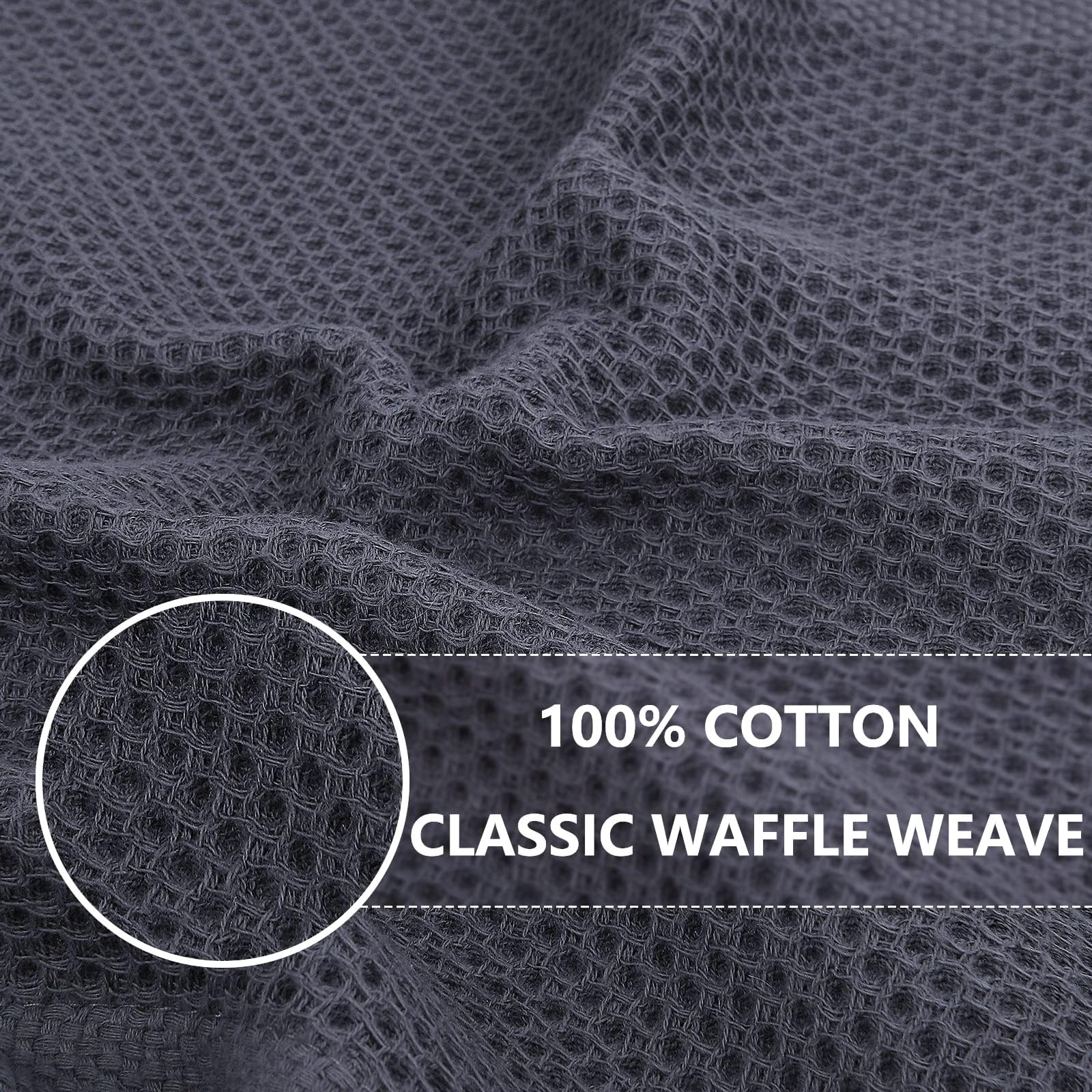 Homaxy 100% Cotton Waffle Weave Kitchen Dish Towels, Ultra Soft Absorbent Quick Drying Cleaning Towel, 13 x 28 Inches, 12-Pack,