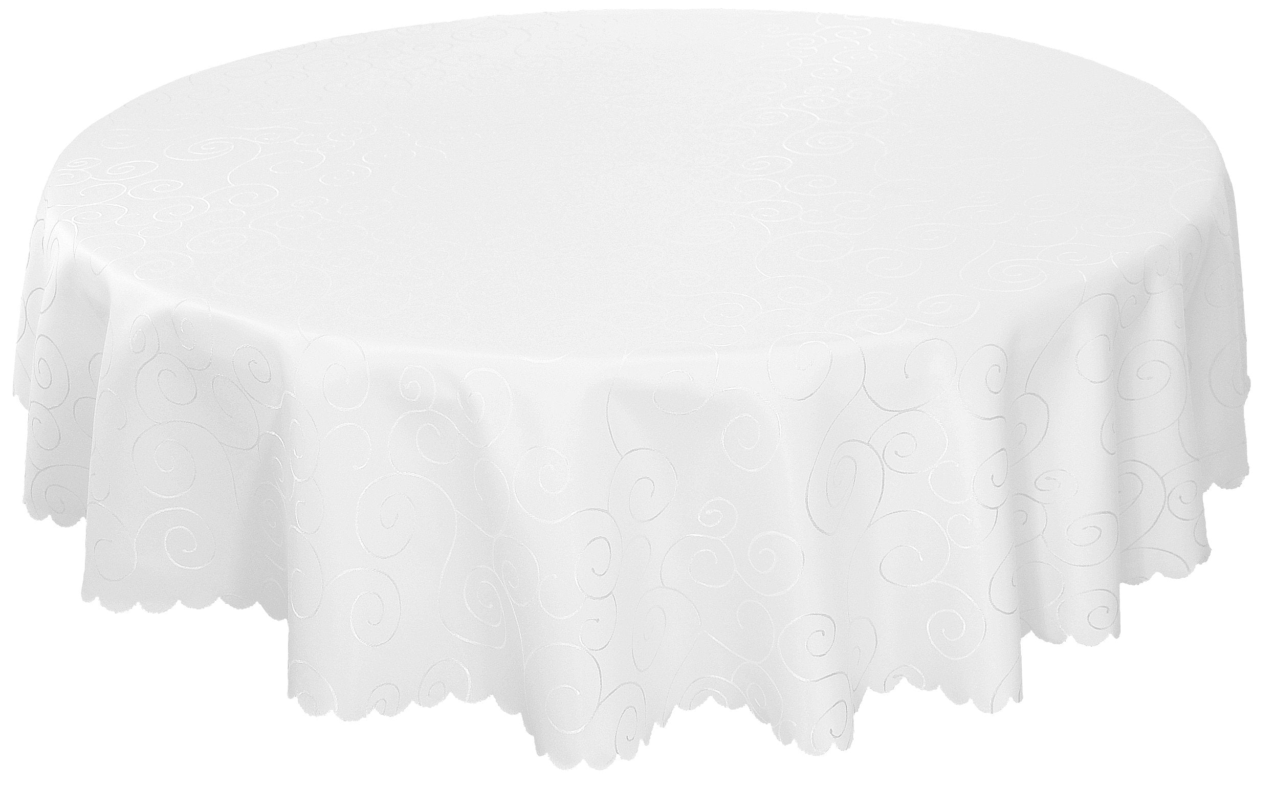 EcoSol Designs - Microfiber Damask Waterproof Stain Resistant Round Tablecloth, Wrinkle-Free, Versatile and Functional Dining Ta