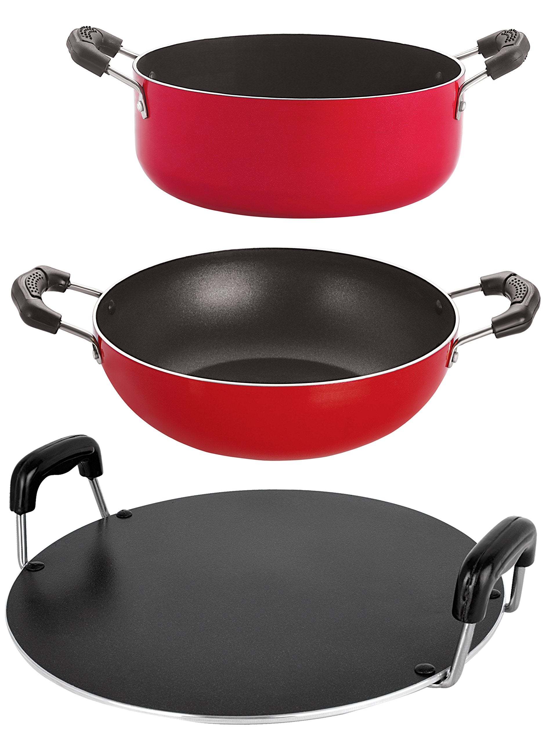 Nirlon NonStick Aluminium Heat Resistance 3 Piece Durable Cookware Utencil Combo Gift Set