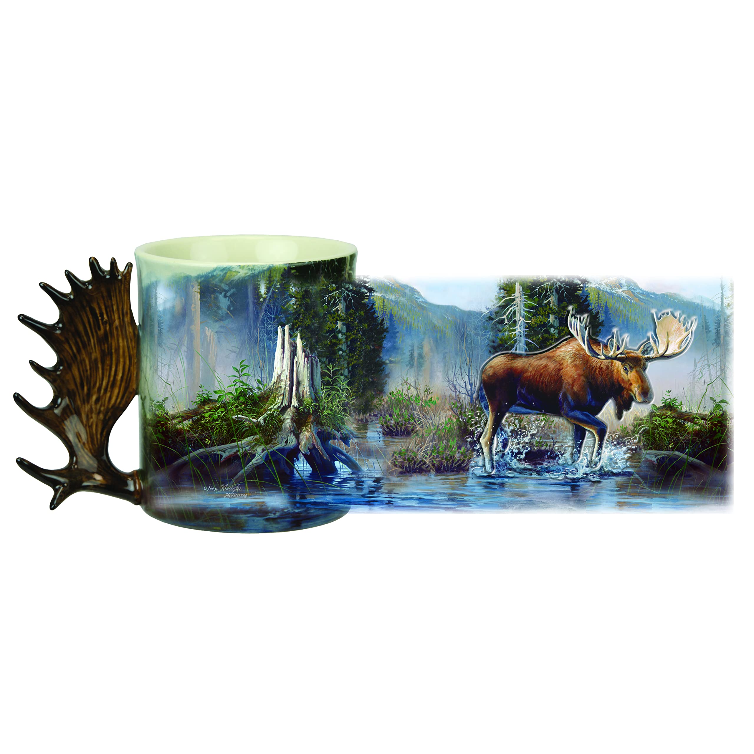 Rivers Edge Products Moose 3D Ceramic Coffee Mug With Handle, 15 Ounces, Espresso Cups And Coffee Cups Ceramic, Perfect For Coff