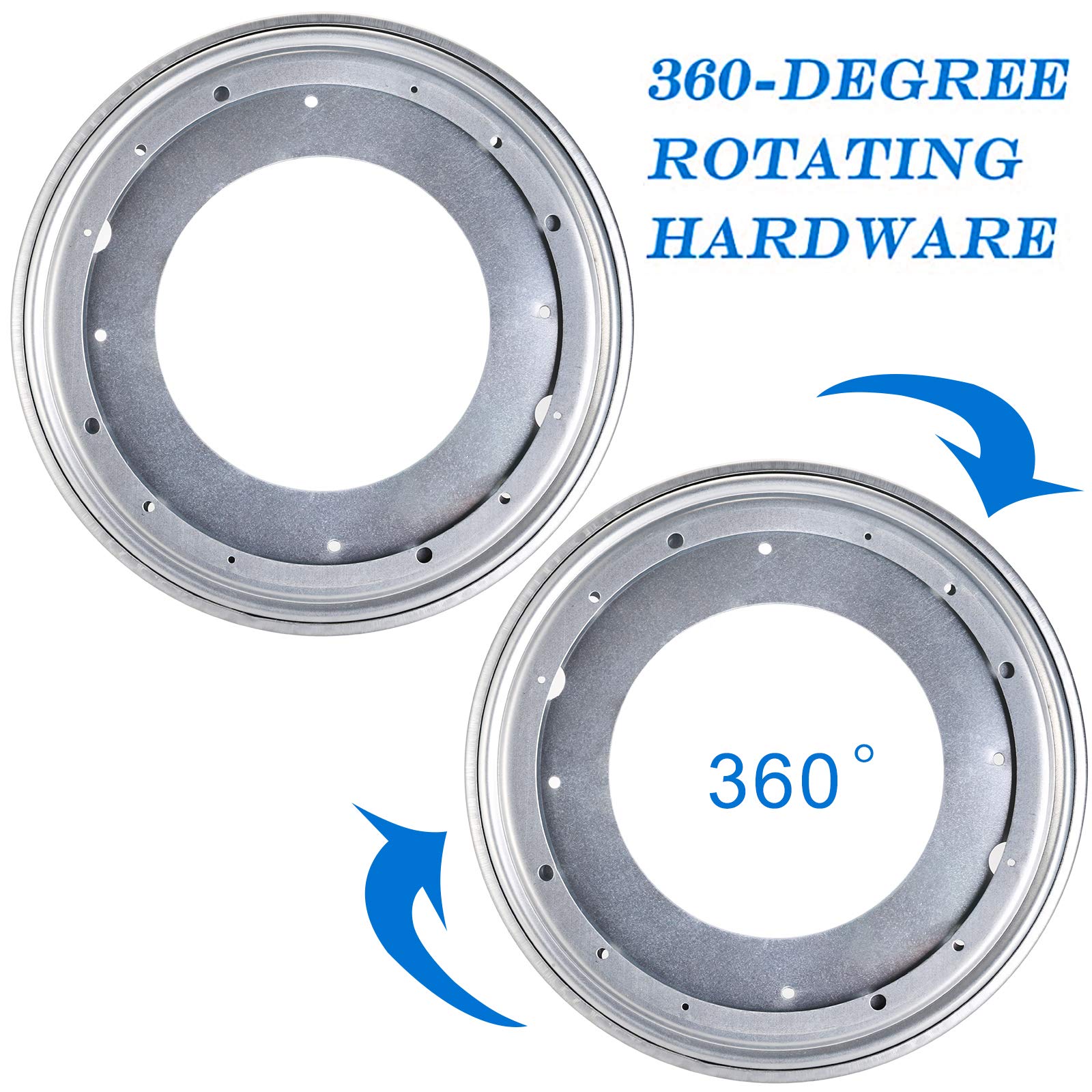 Fasmov 2 Pack 12-Inch Lazy Susan 5/16 Thick Turntable Bearings