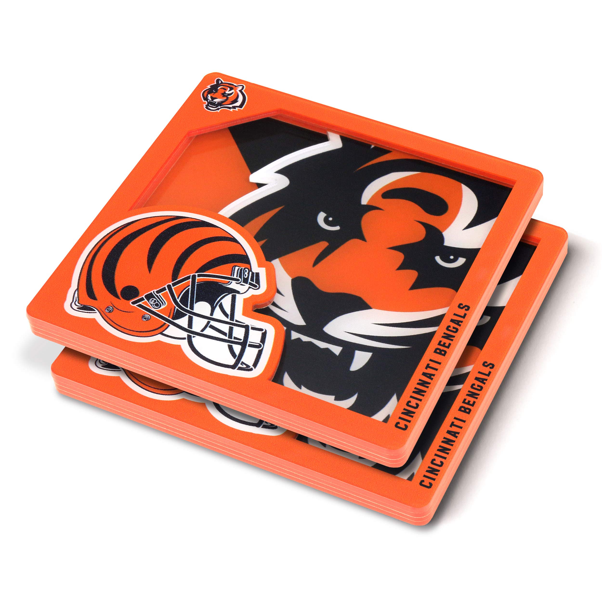 Youthefan Nfl Cincinnati Bengals 3D Logo Series Coasters 4'' X 4''