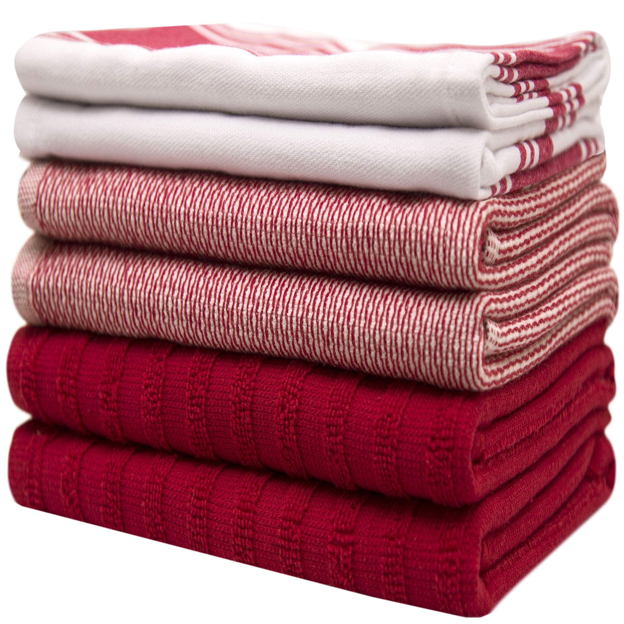 Premium Kitchen Towels (20   X 28   , 6 Pack) | Large Kitchen Hand Towels | Kitchen Towels Cotton | Flat & Terry Towel | Highly