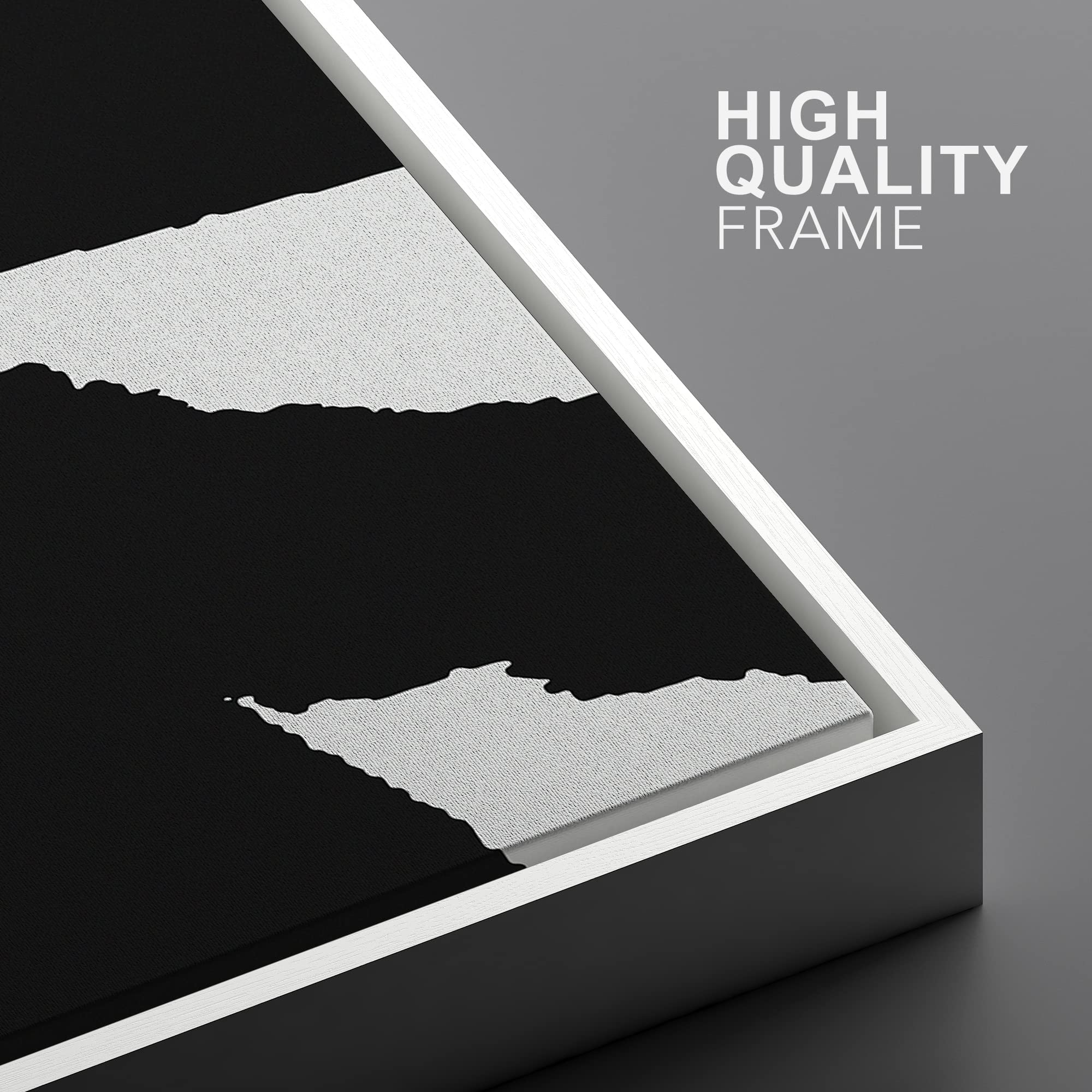 Ashbrook Framed Canvas Print Wall Art Black And White Line Art Collage Abstract Shapes Illustrations Modern Minimalist Relax/Cal