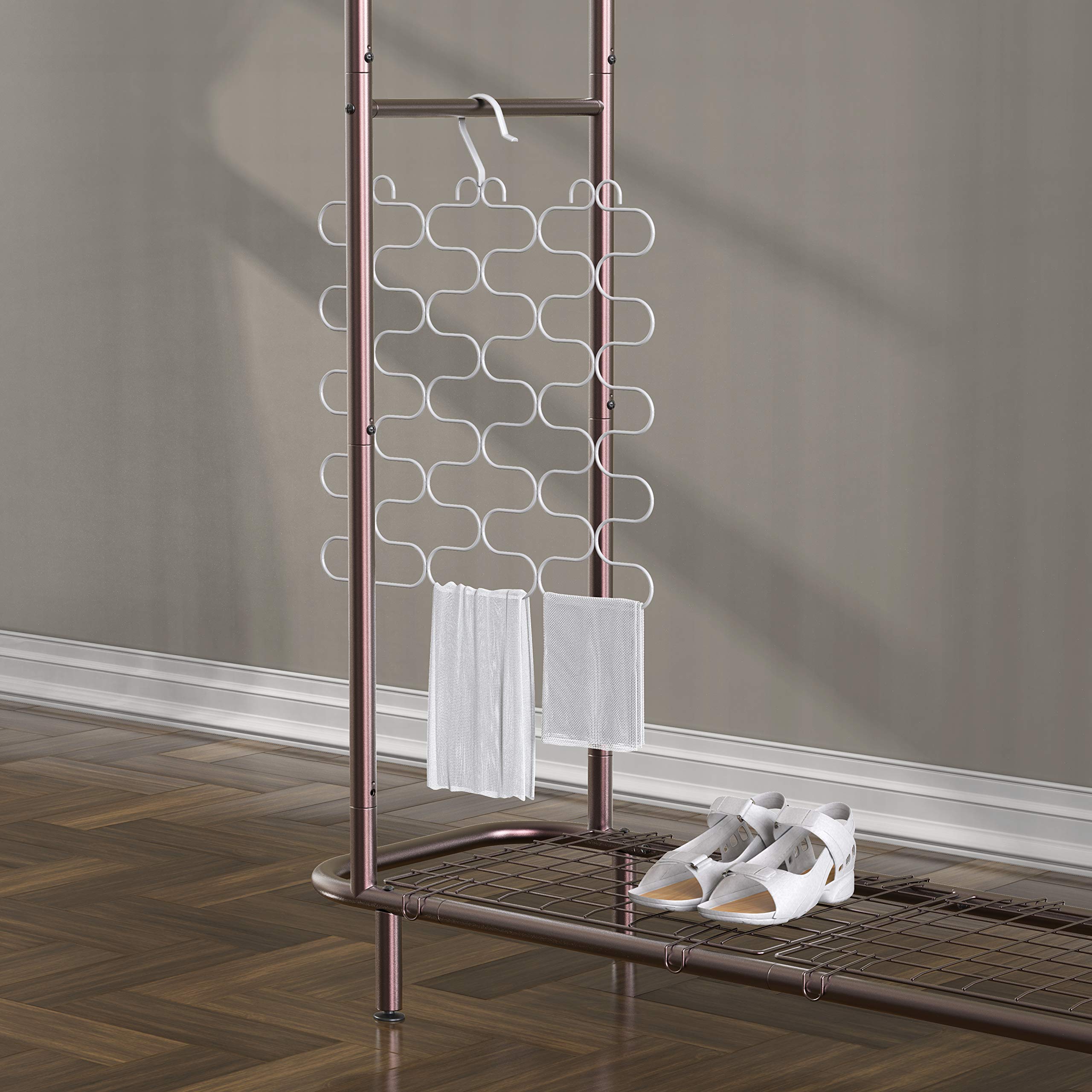 Decobrothers Scarf Hanger For Closet, 23 Loop, White