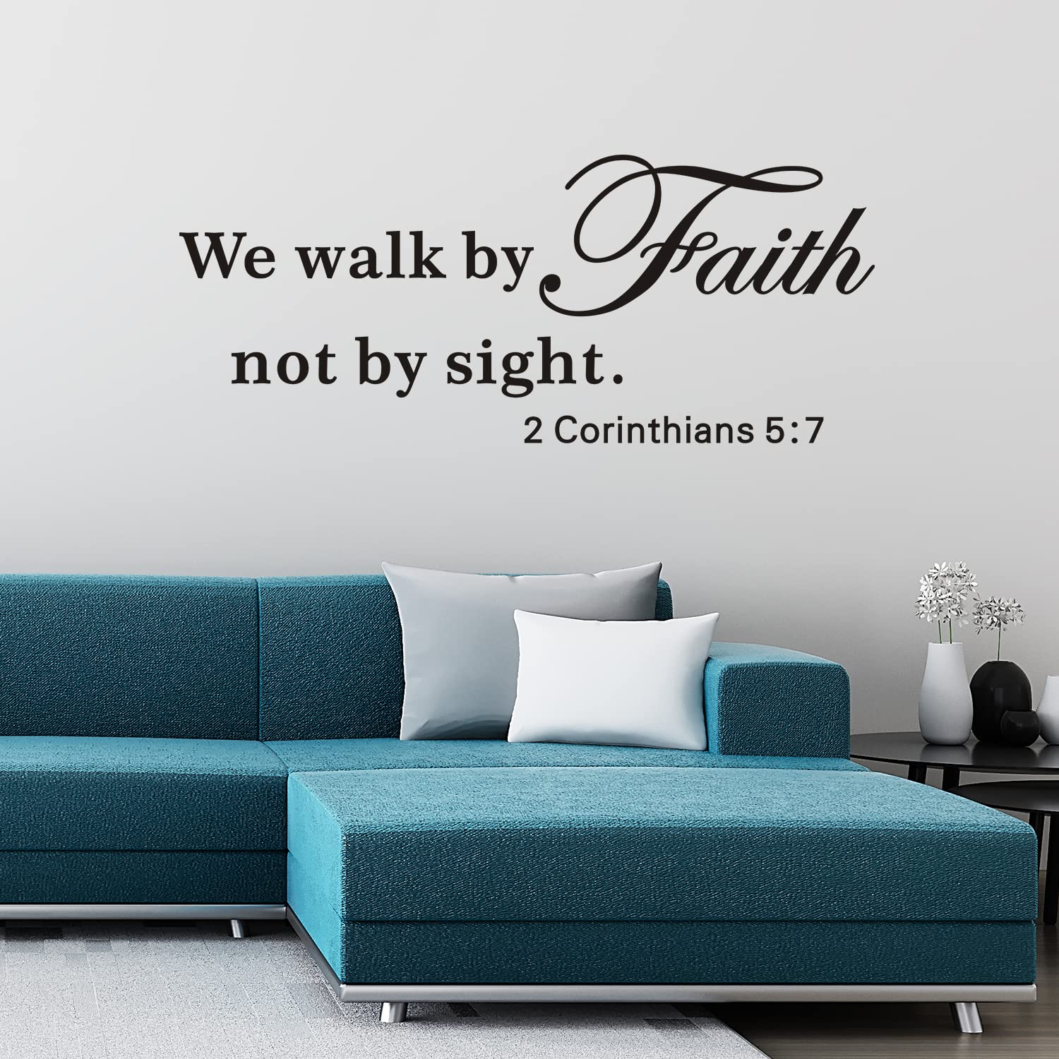 Vodoe Wall Stickers For Living Room, Scripture Wall Decals, Quotes Prayer Jesus Life Saying Word Sign Letters Hallway House Post