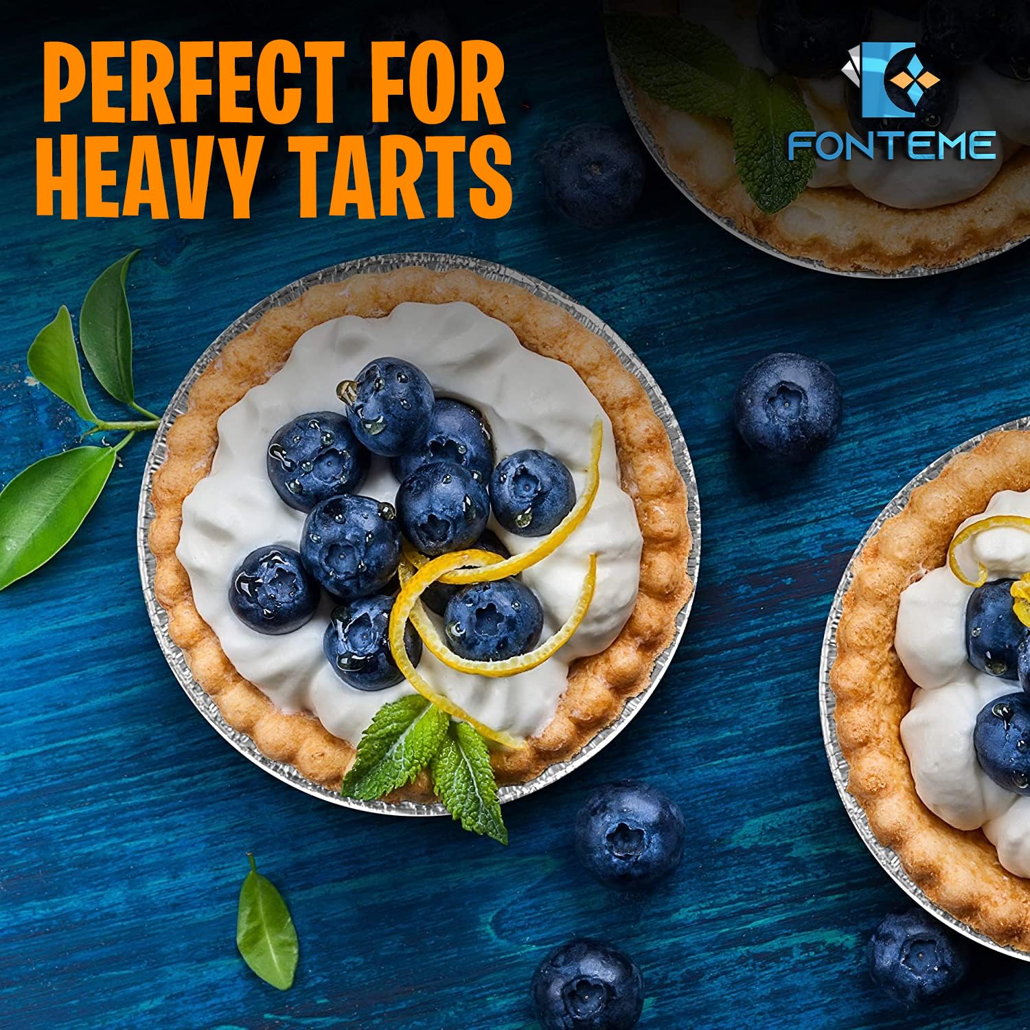 Fonteme Round Aluminum Foil Pan With Board Lids - 20 Pack | 7 Inch Circular Aluminum Pie Pans | Bpa-Free, Freezer & Oven Safe |