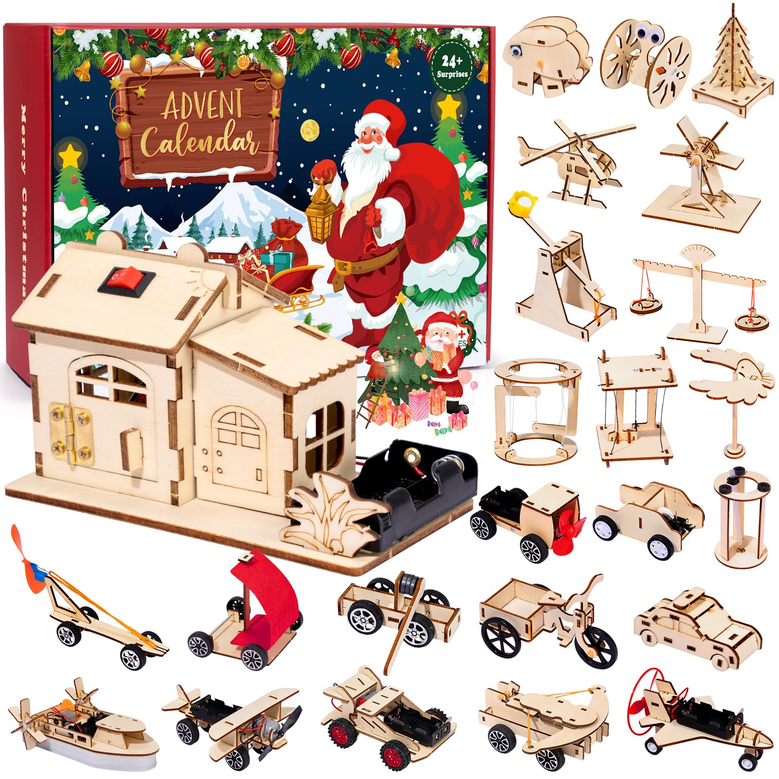 Christmas Advent Calendar 2025 - Science STEM Kits DIY Toys - 24 Days Surprise Gift of Christmas Countdown Advent Calendar Educa
