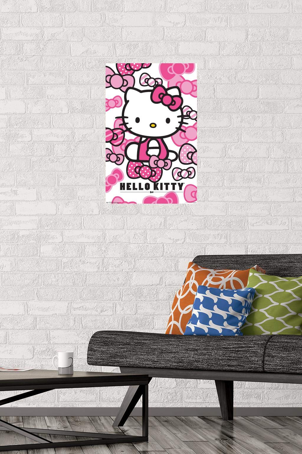 Trends International Hello Kitty Bows Wall Poster, 14.725" x 22.375", Premium Poster & Mount Bundle