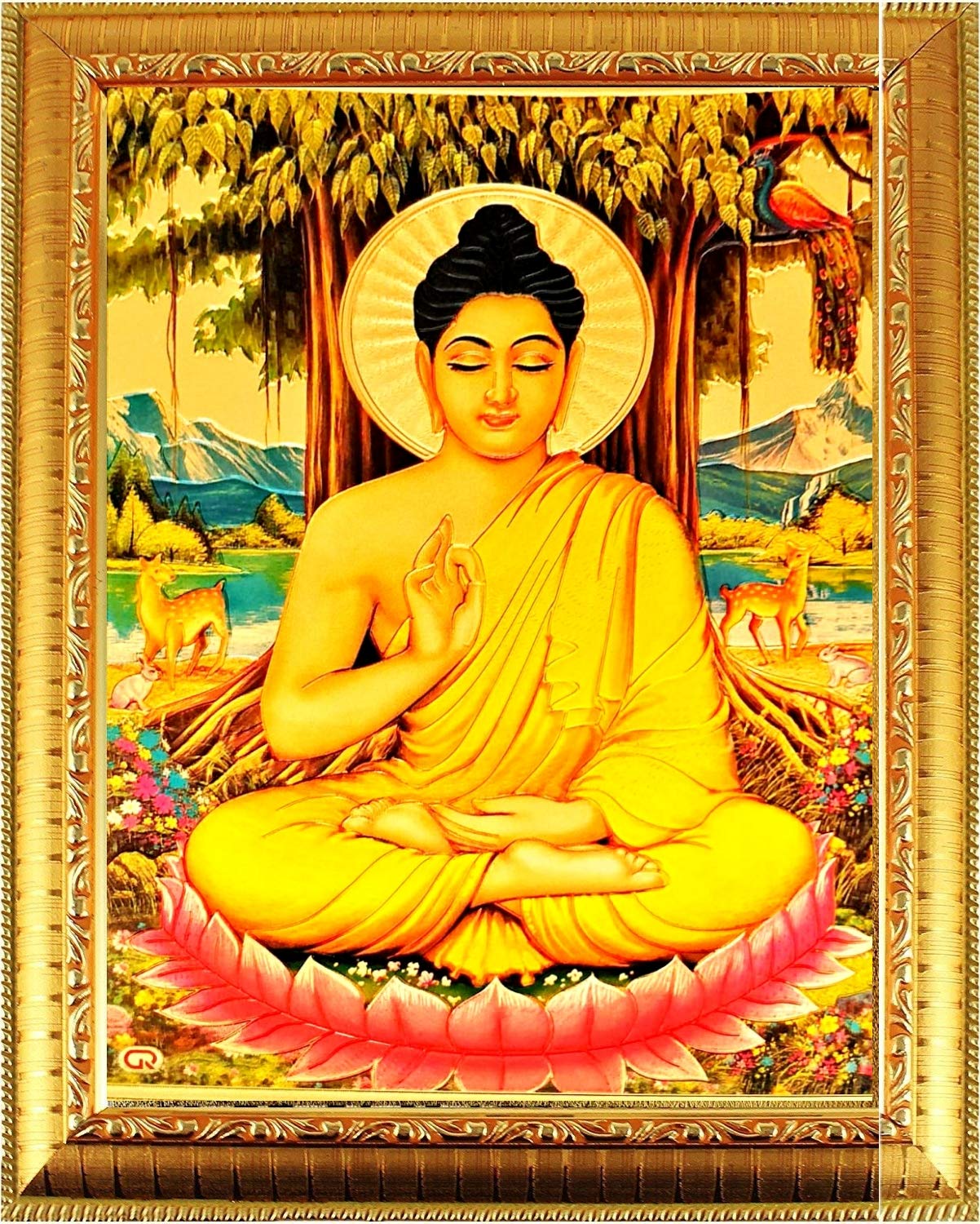 Suninow Lord Buddha Paintings With Photo Frame