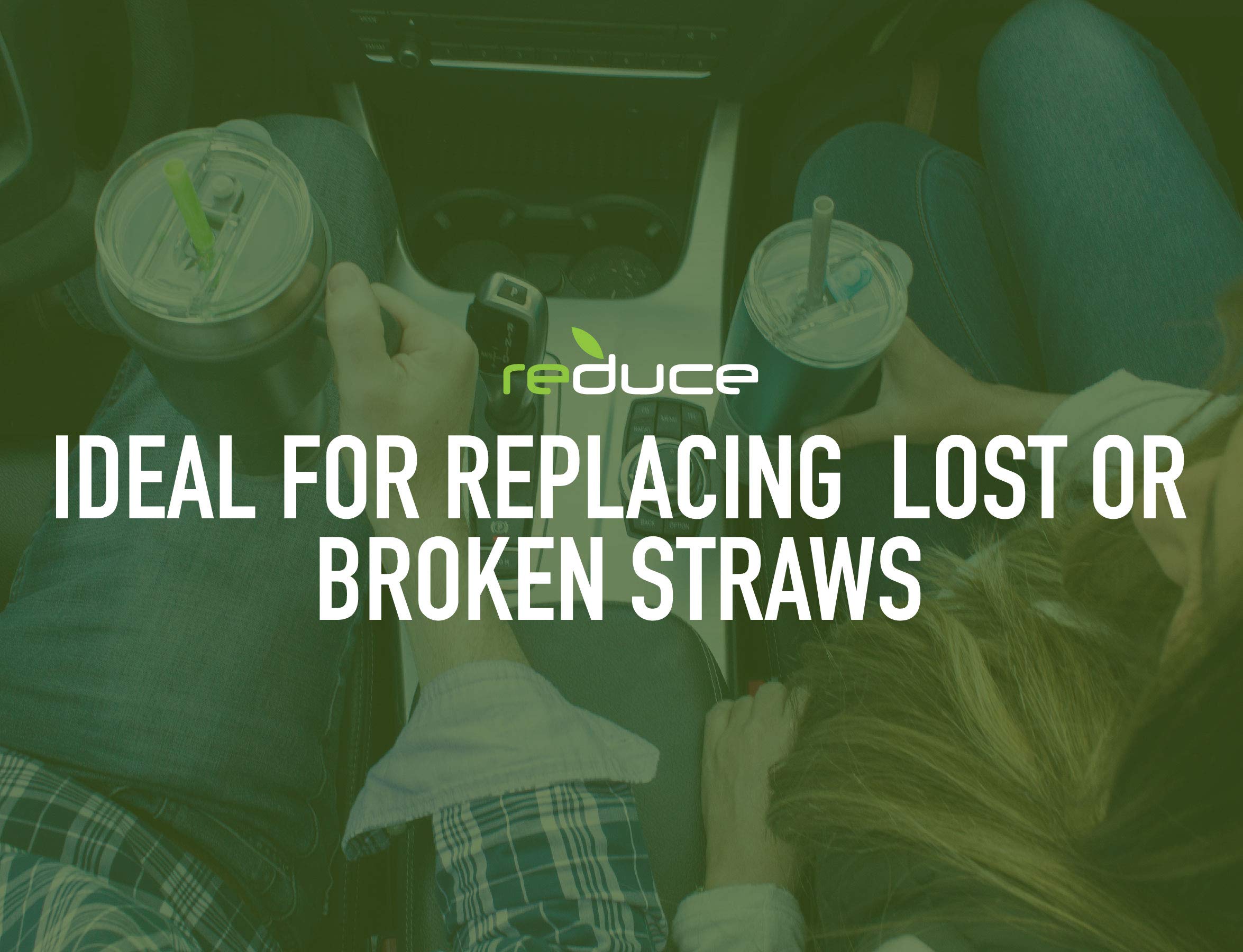 Reduce Reusable Hard Plastic Straws, 4 Pack - Fits 20-50 Oz Tumbler Mugs - Bpa-Free, Dishwasher Safe, Impact Resistant - Ideal D