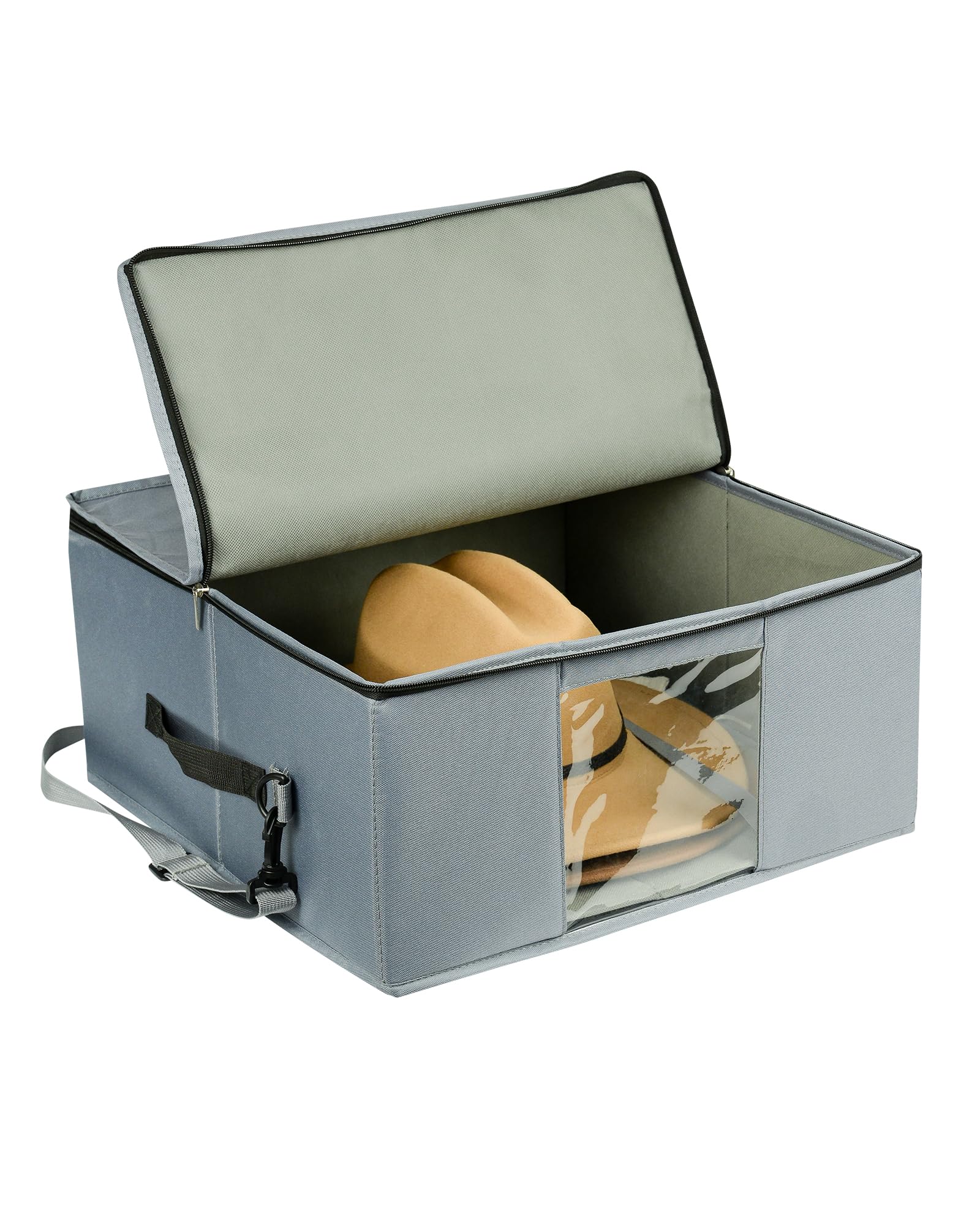 Allgawise 2Pcs Hat Storage Box - Upgrade Stackable Hat Organizer Bag Container For Closet, Foldable Hat Travel Box For Women, Co