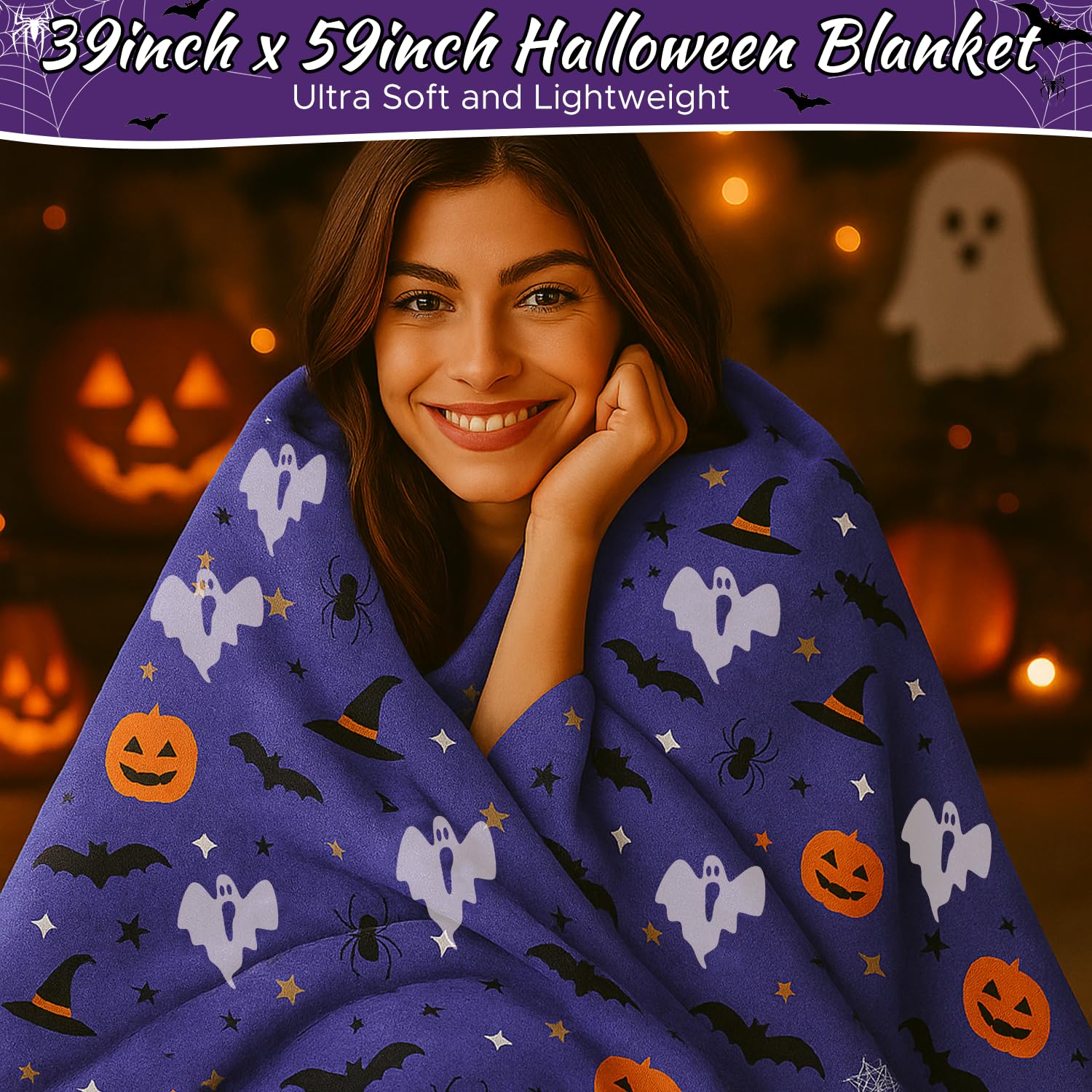 Kederwa Boo Basket Stuffers for Women Teen Girls, Halloween Gifts for Women with Witch Mug Halloween Blanket and Relaxing Spa Gi