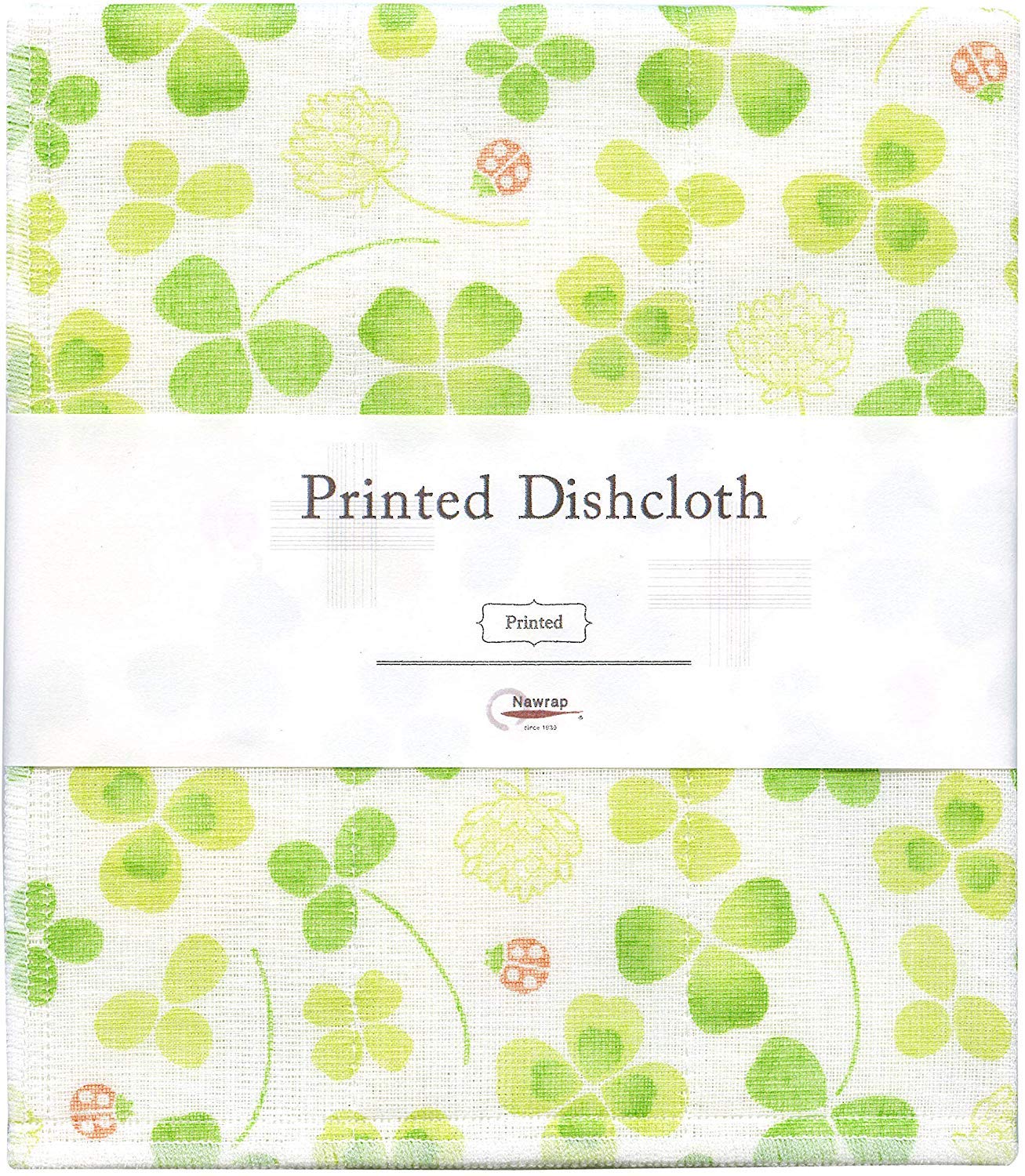 Nawrap Printed Dishcloths Set Of 3, Japanese White-Eye + Clover + Flower