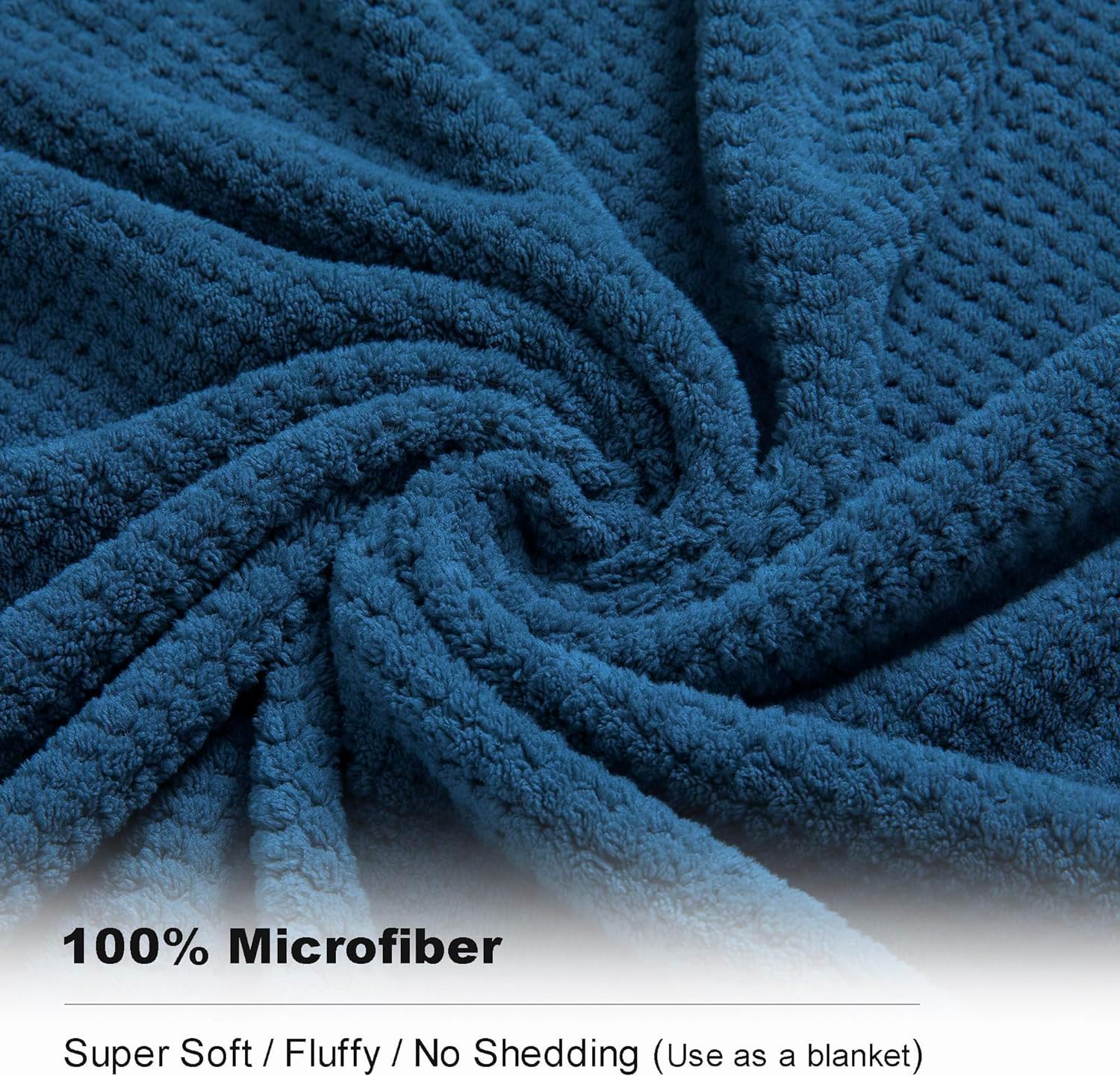 8-Piece Navy Bath Towel Set  2 Extra Large Bath Towel Sheets  2 Hand Towels and 4 Washcloths - Highly Absorbent Quick Dry Microfiber Ultra Soft Towel Set for Bathroom  Waffle Weave Design  Pack of 8
