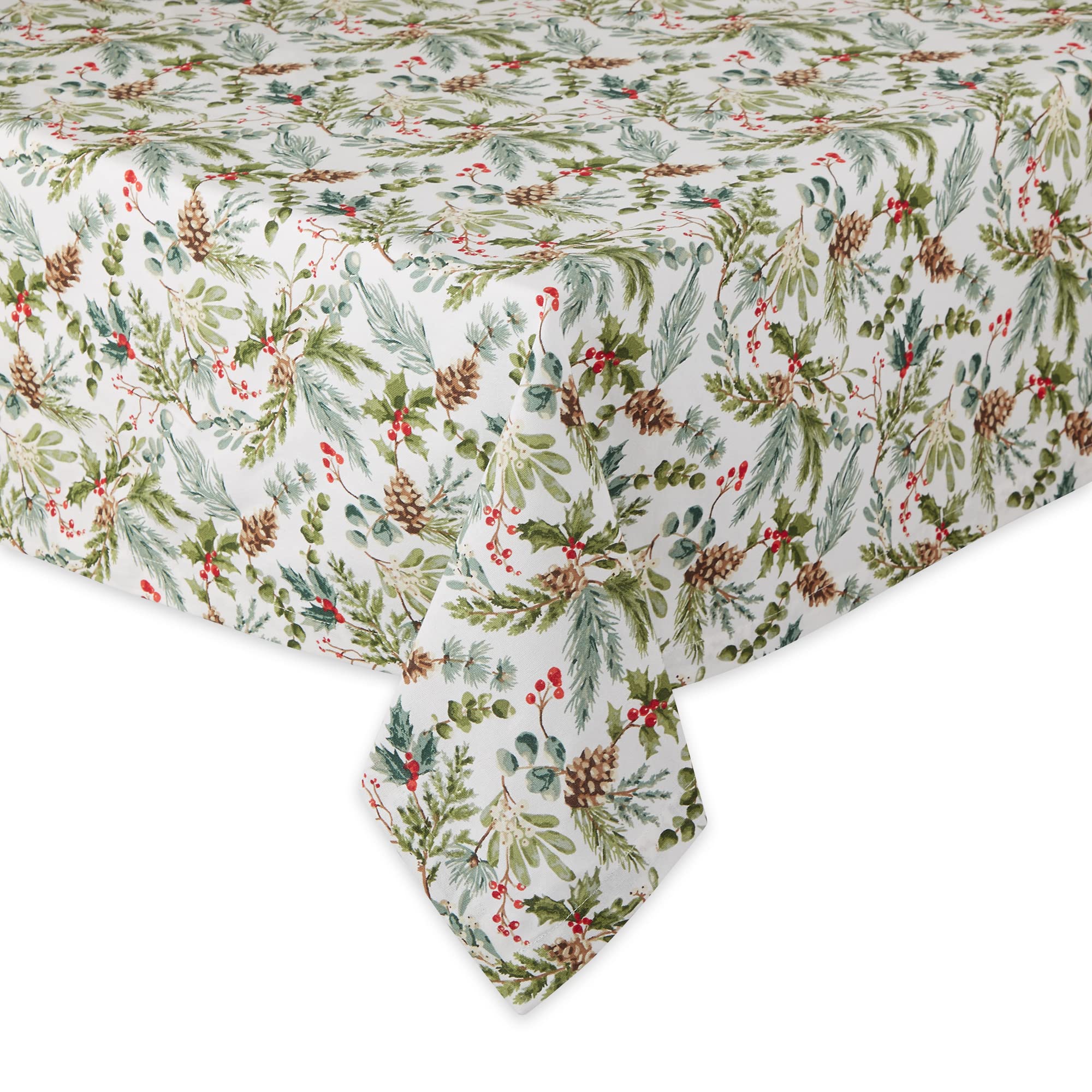 HERITAGE HOLIDAY SPRIGS PRINTED TABLECLOTH 52x52