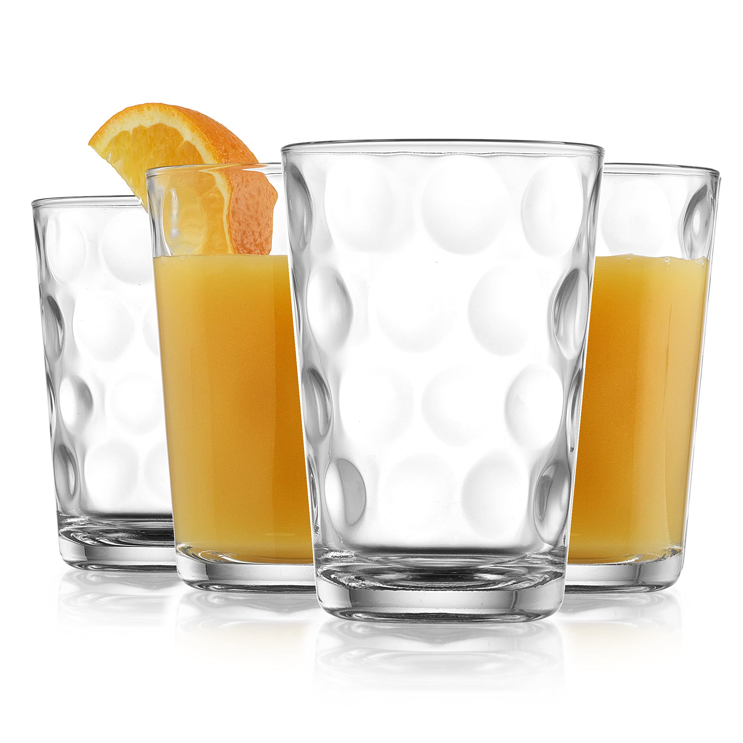 Juice Glasses Set of 4 Water Tumbler Glasses Cups by Home Essentials, 7 Oz Juice Glassware Ideal Kids for Water Juice Milk