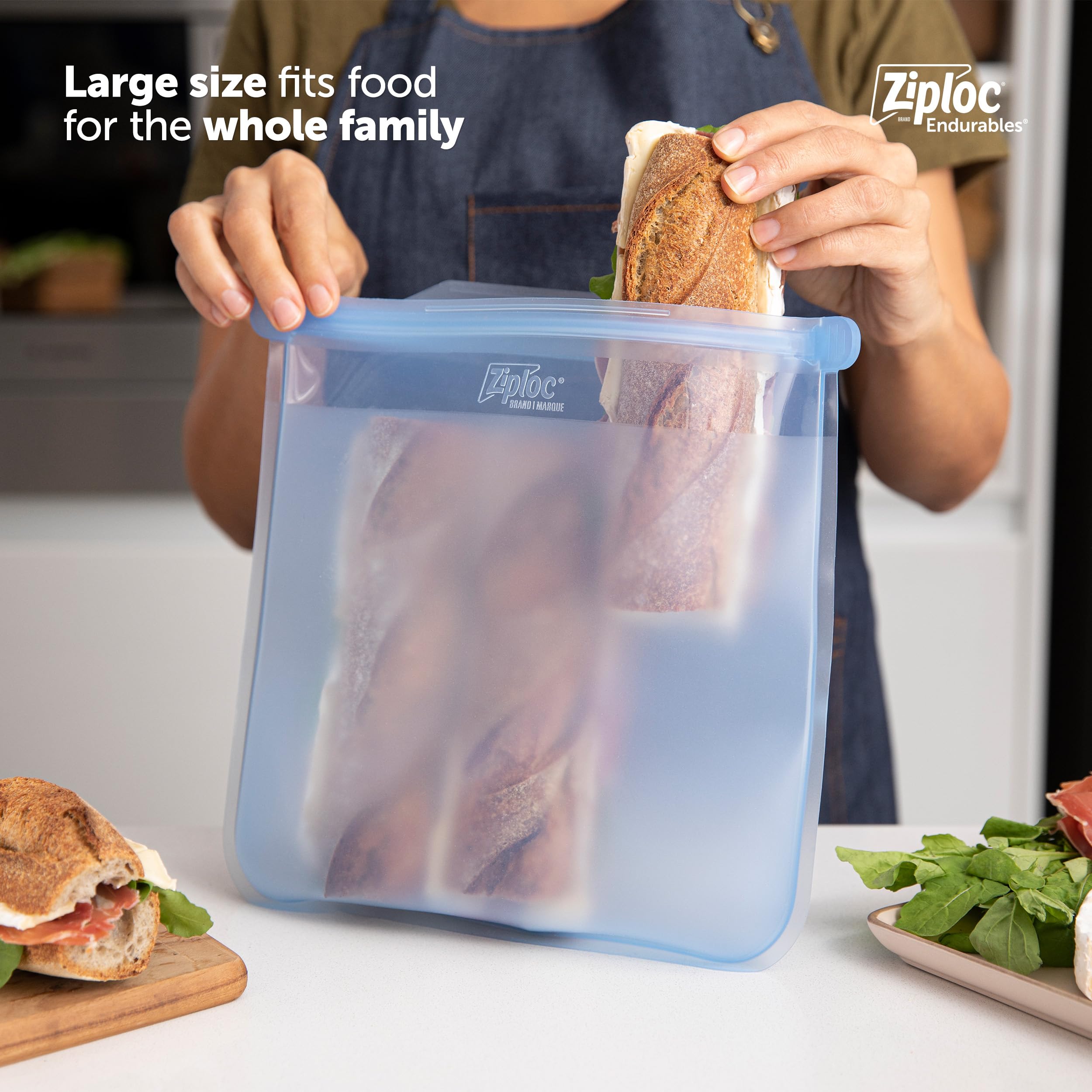 Ziploc Endurables Large Pouch And Medium Container, Reusable Silicone Bags And Food Storage Meal Prep Containers For Freezer, Ov