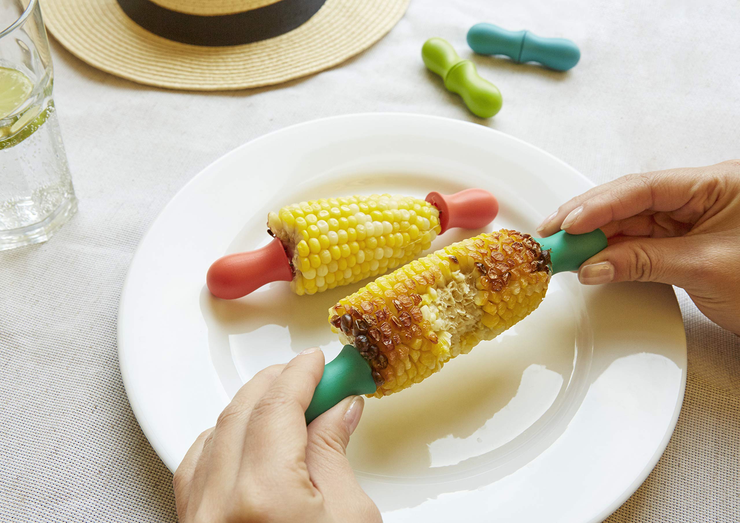 Kikkerland Rainbow Corn On The Cob Holders, Food Safe, Bbq, Picnics, Outdoor Parties, Set Of 6