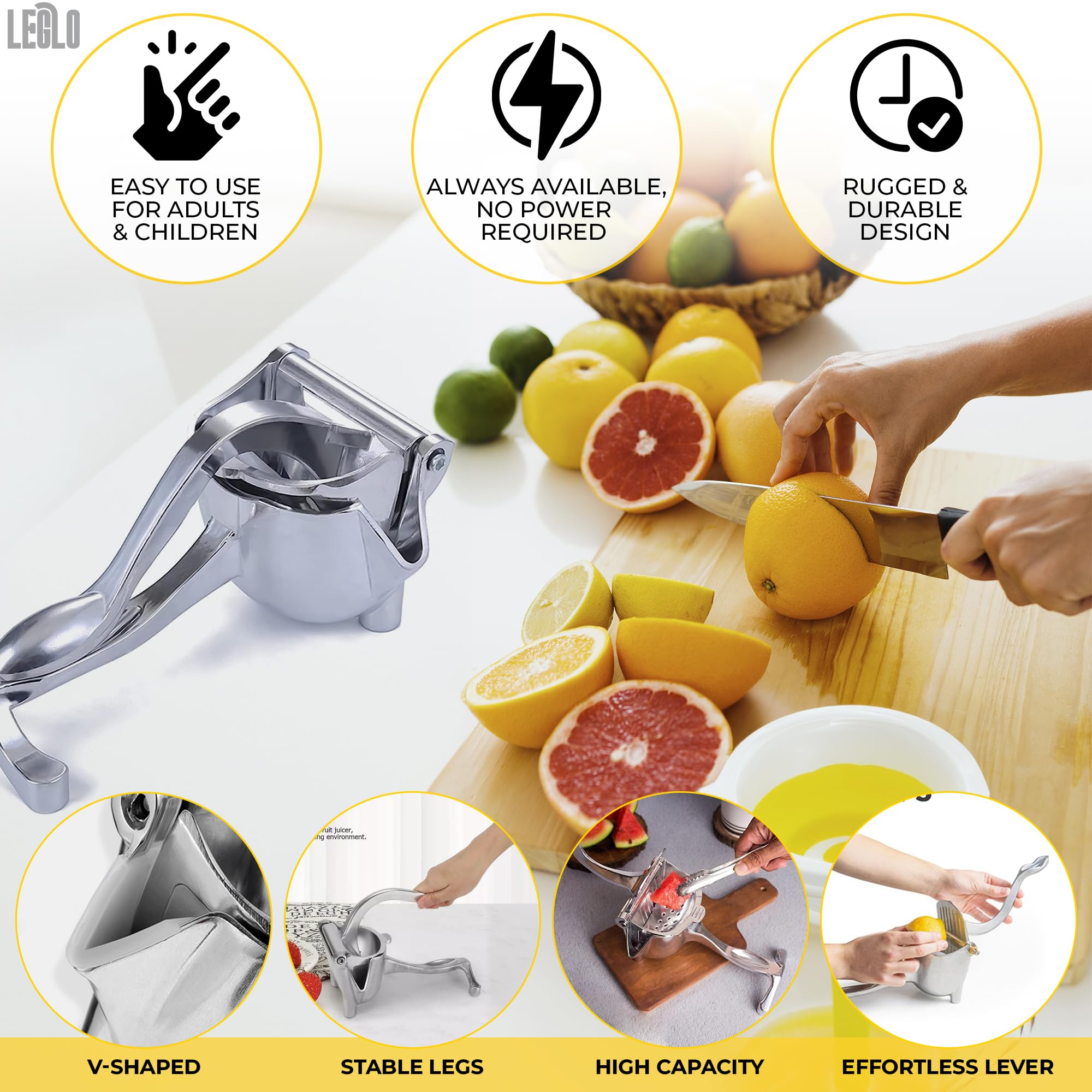 Hand Juicer Squeezer - Aluminum Manual Hand Press Juicer, Comfortable Ergonomic Grip For Efficient Juice Extraction Of Pomegrana