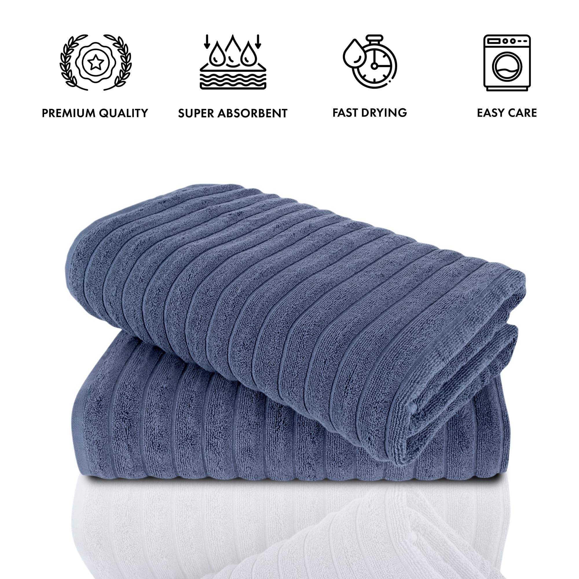 Classic Turkish Towels Ctt - Premium 2 Piece Jumbo Bath Sheets, 100% Turkish Cotton, Absorbent & Ultra Comfy Bath Towel Sheets F