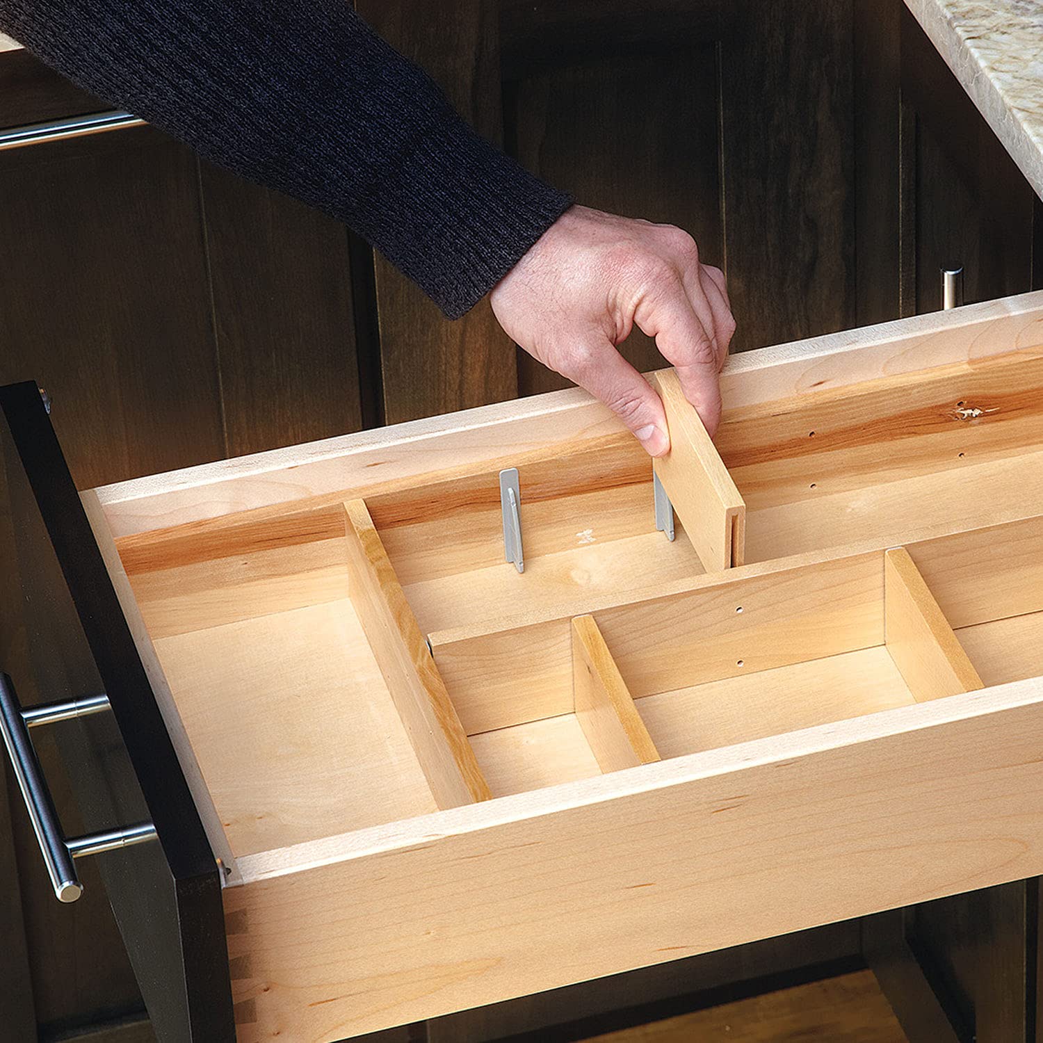 Rev-A-Shelf Customizable Drop-In Kitchen Drawer Organizer Kit For Large Utensils, Knick Knacks, & Cutlery Organization W/Adjusda