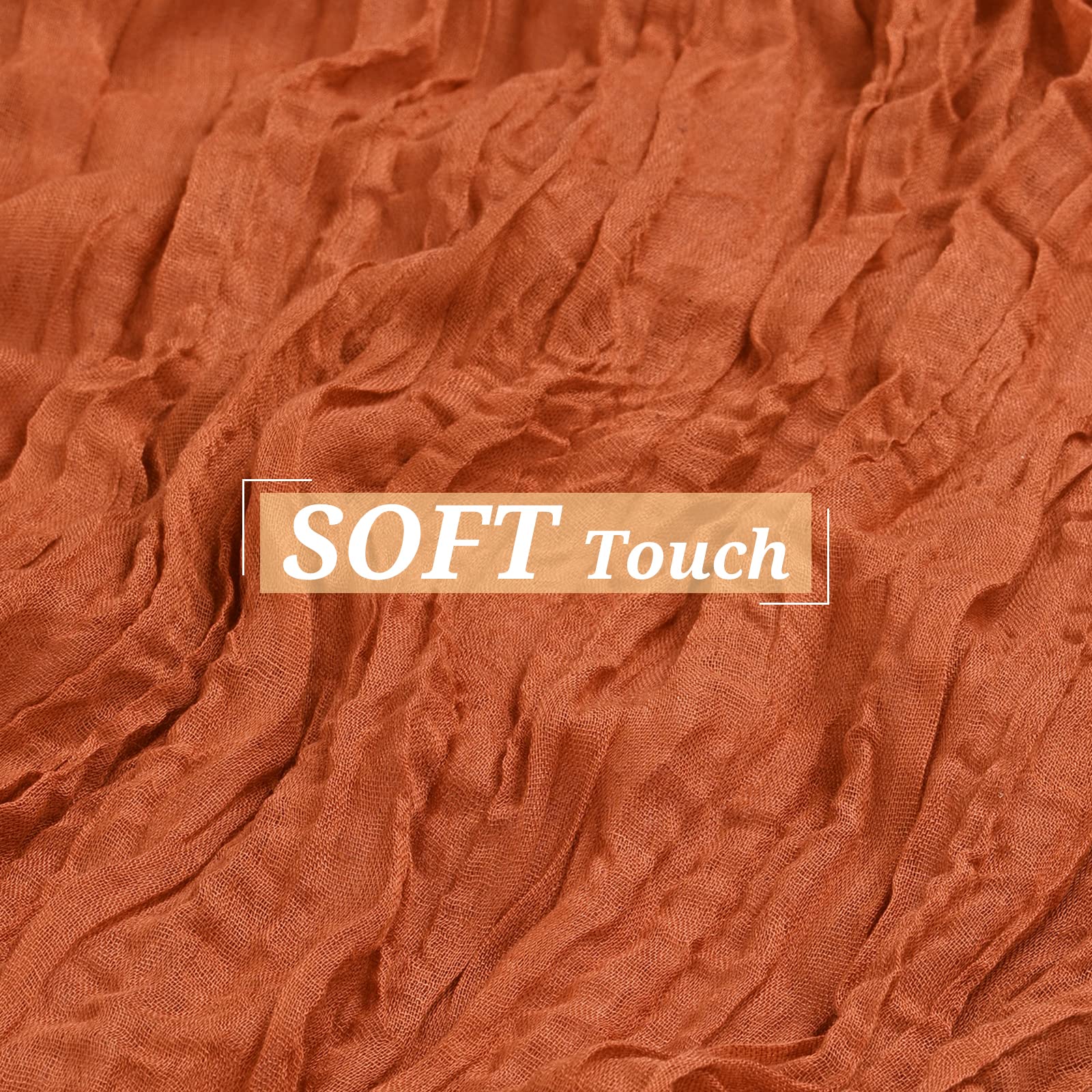 10 Pack Terracotta Cheesecloth Table Runner Gauze Table Runner 10Ft Long Semi-Sheer Table Runner Boho Or Rustic Wedding Table De