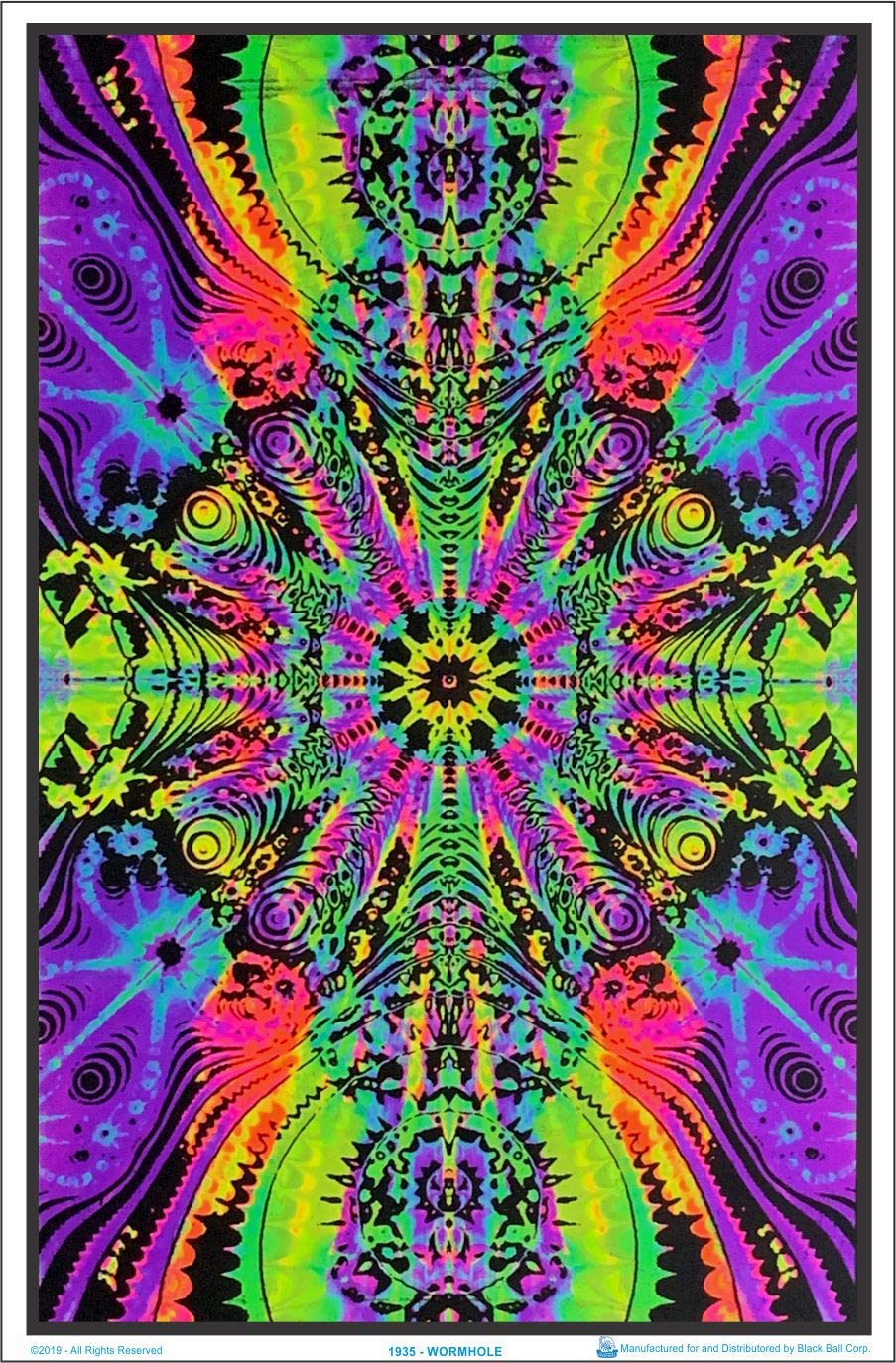 Wormhole Blacklight Poster - Authentic Blacklight-Reactive Flocked Material - 23'' X 35''
