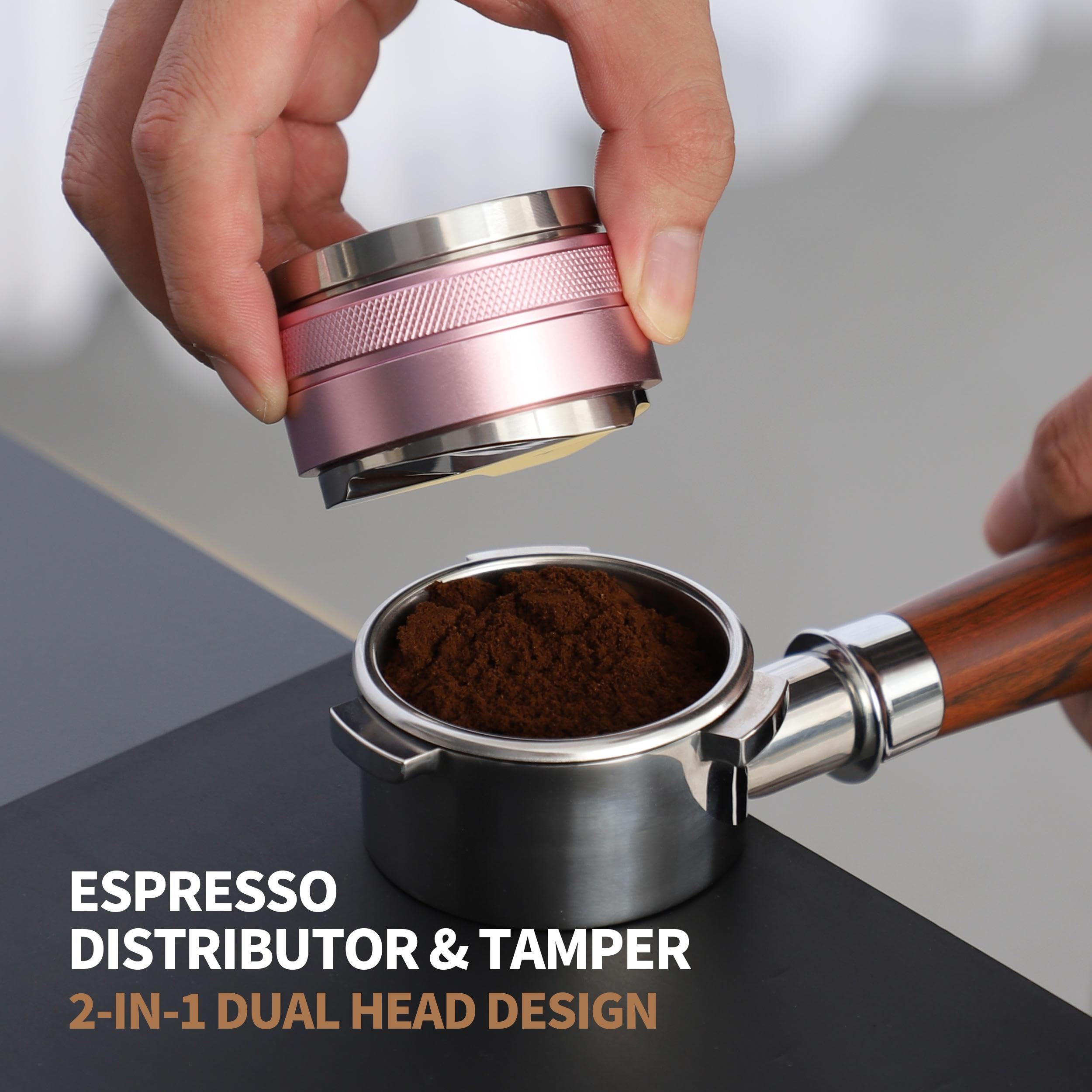 Coosigar 54Mm Coffee Distributor And Tamper,Dual Head Coffee Leveler Fits For Breville 54Mm Portafilter,Professional Espresso Ha