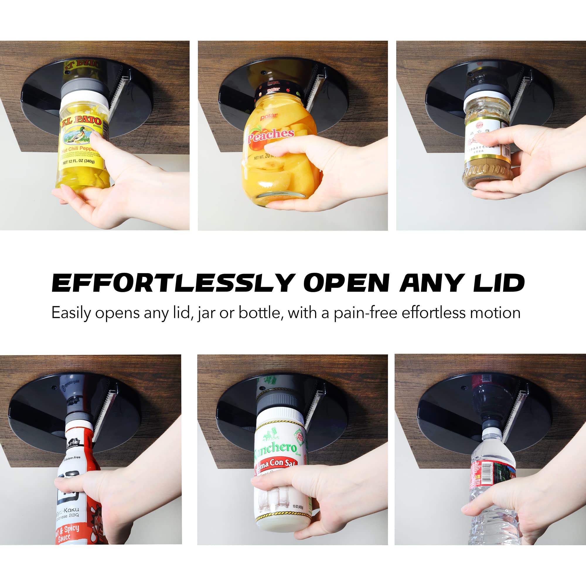 Mojo-Home Under Counter Easy Jar Opener For Weak Hands - New Improved Design With Grip Tape To Prevent Slippage - Easily Twist O