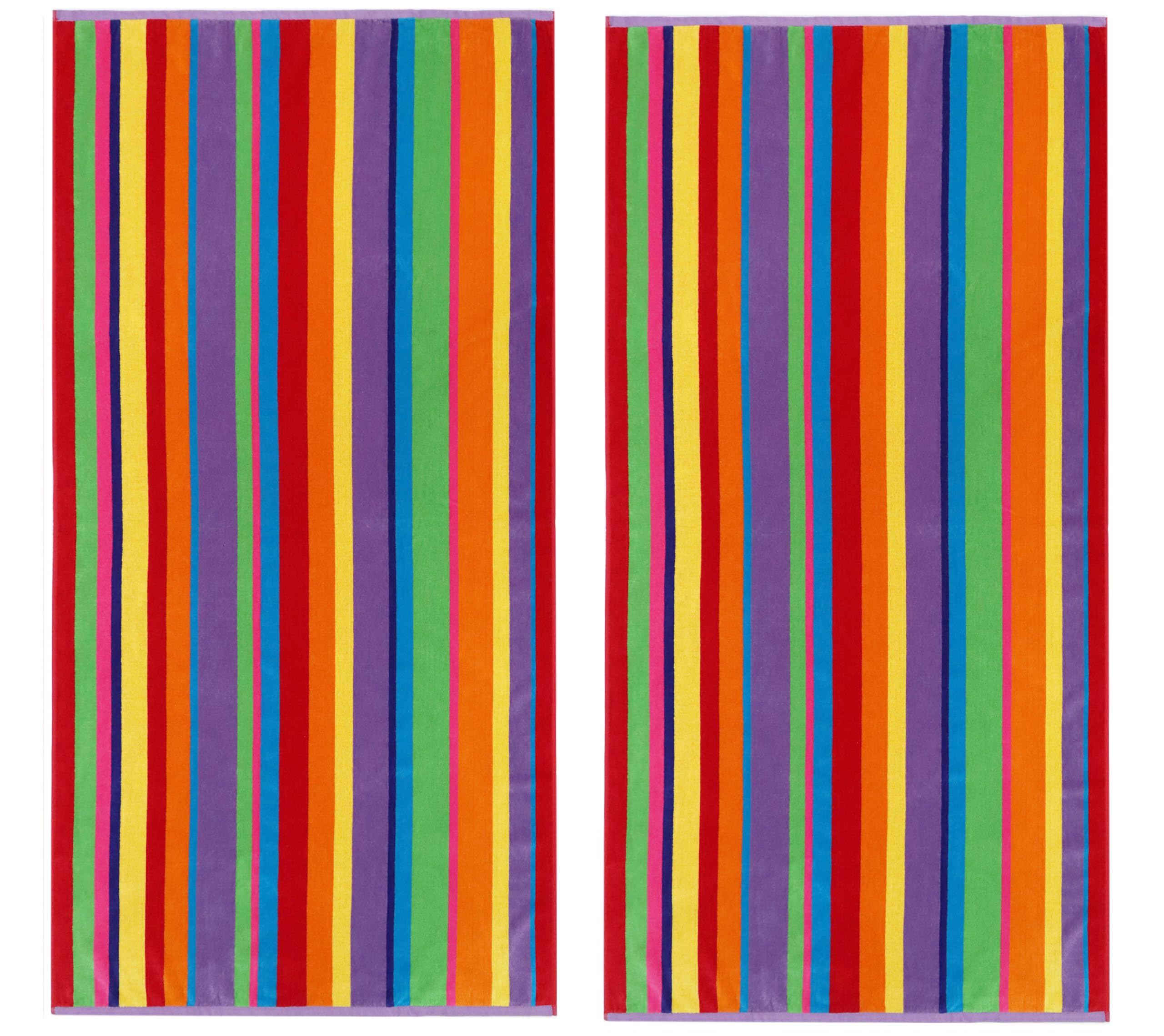 COTTON CRAFT Oversized Beach Towel Set - 35x70, 100% Cotton, Summer of Siam, 2 Pack, Plush Velour, 450 GSM