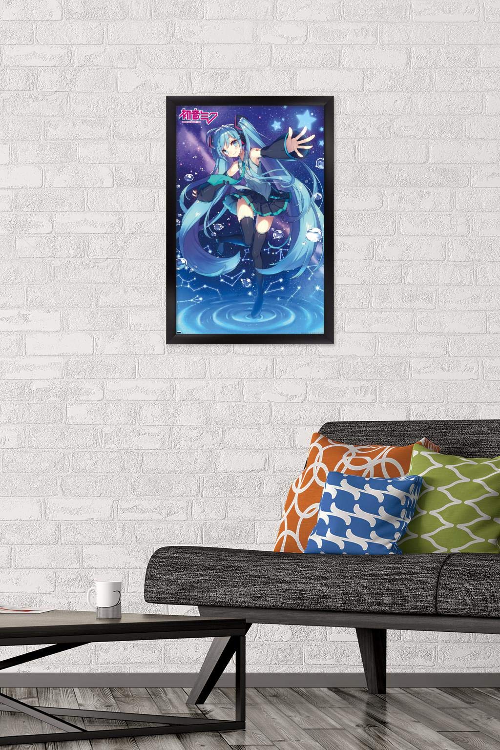 Trends International Hatsune Miku - Stars Wall Poster, 14.72'' X 22.37'', Black Framed Version