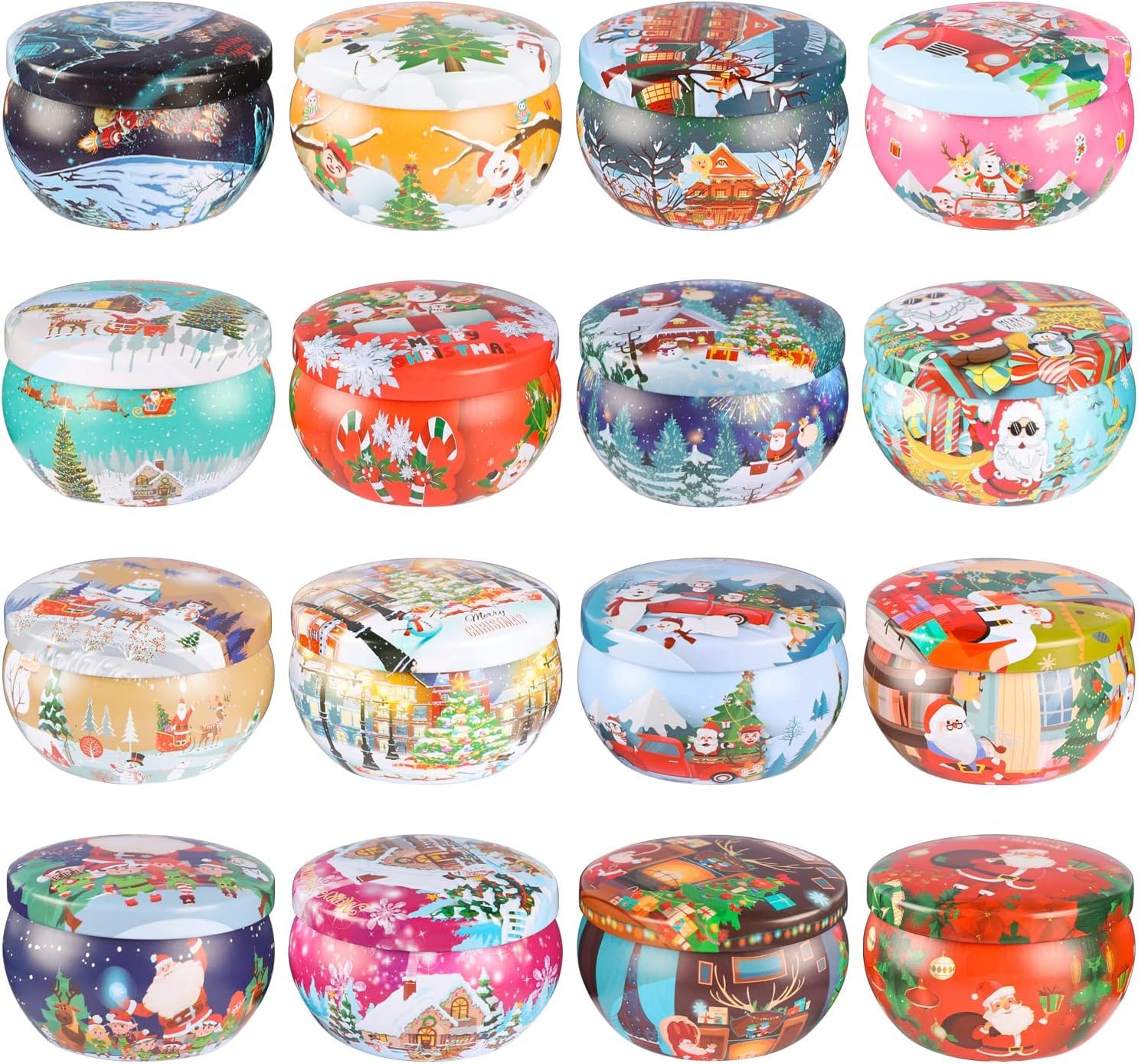 16pcs Christmas Scented Candles Set, 2.5oz Aromatherapy Candles Gift for Women, 16 Fragrances Soy Wax Candle for Christmas Holid