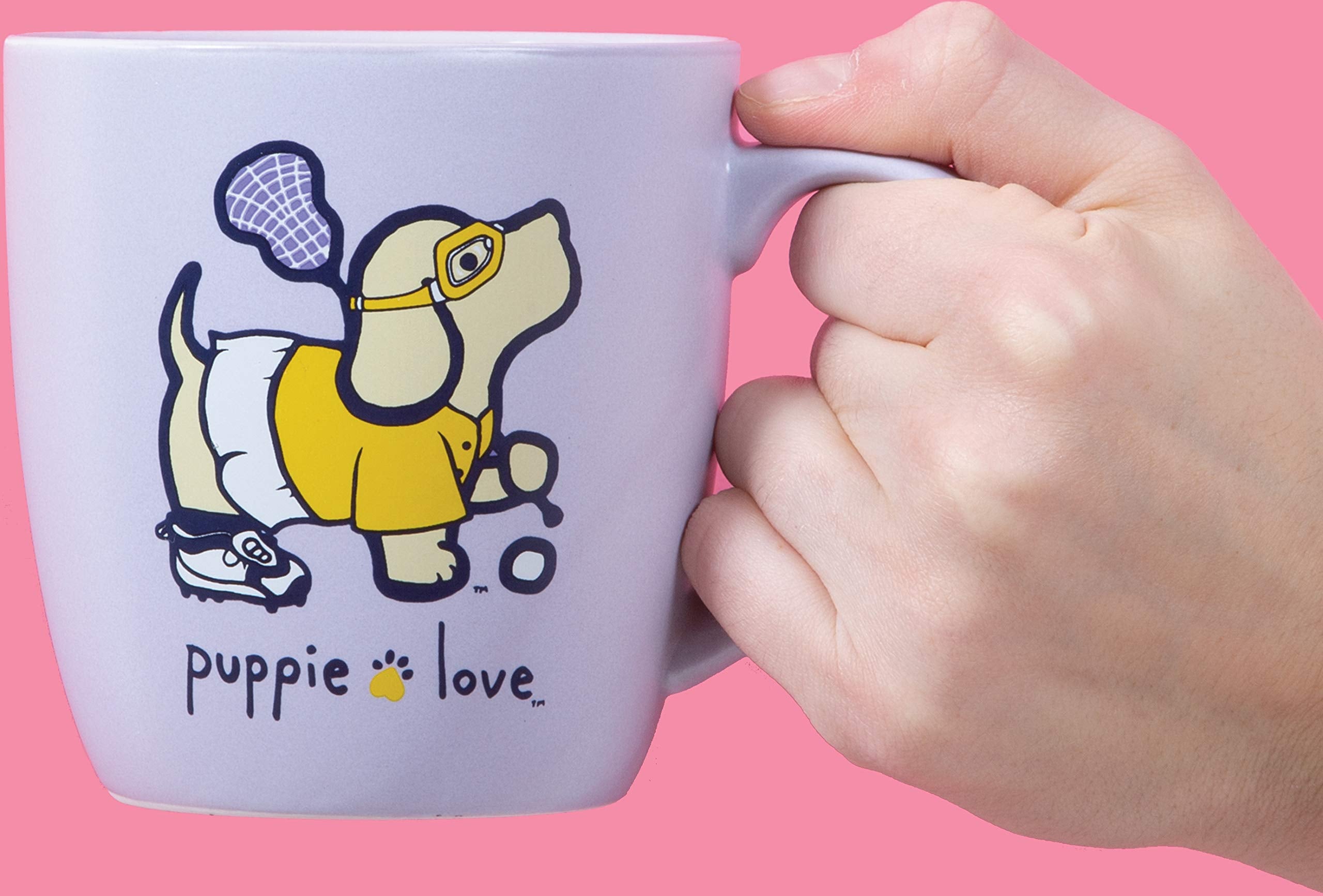 Pavilion Gift Company - Lacrosse Dog - Bone China 17 Oz Mug - Puppie Love